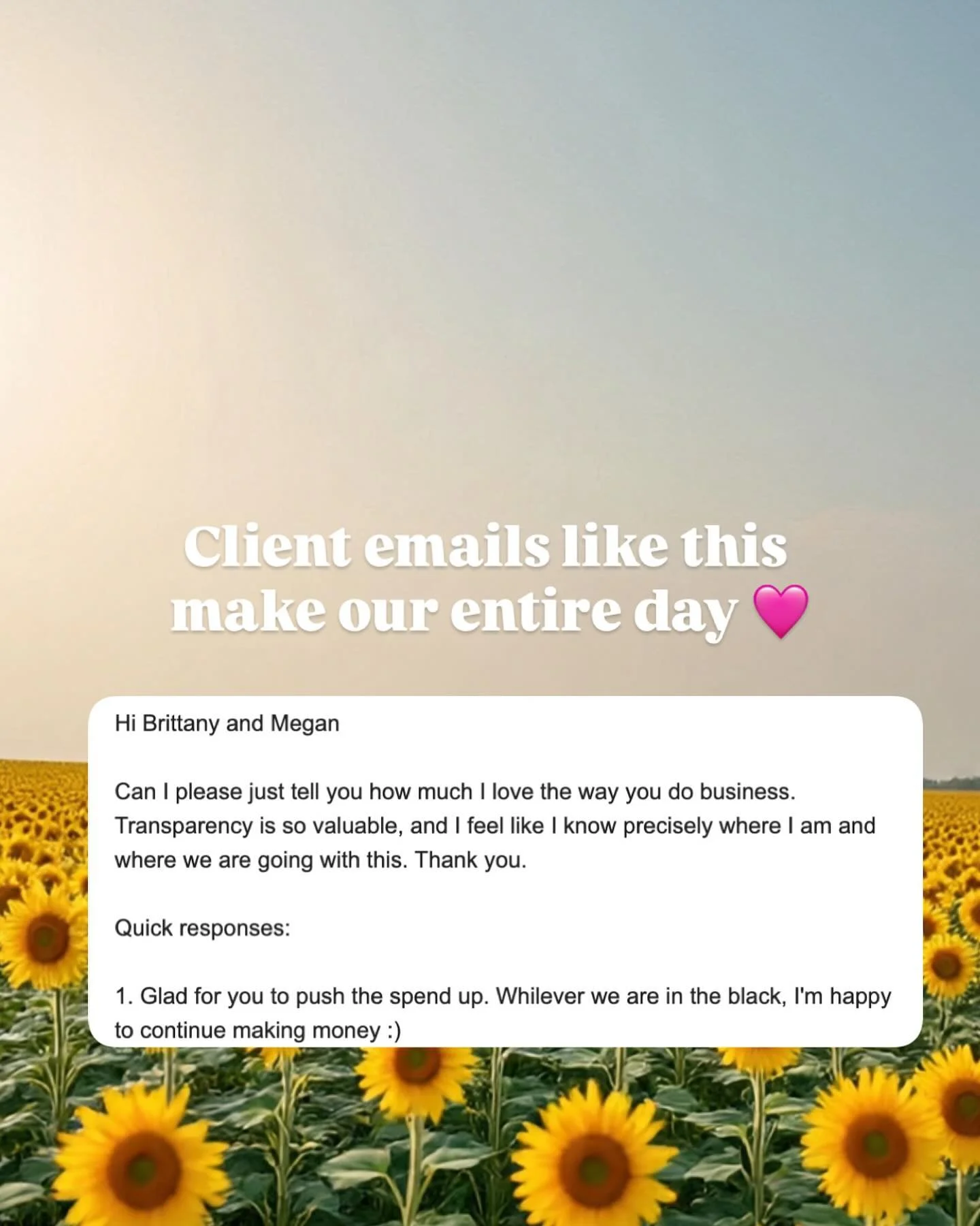 Yes, yes you can tell us. Please do. It makes our day.