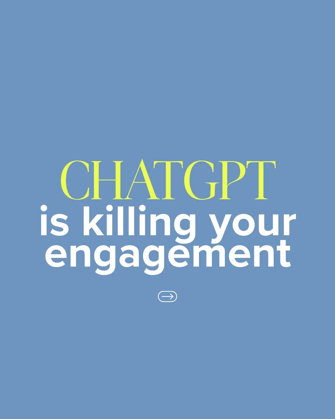 Hear me out.

ChatGPT might be hurting your engagement.

I&rsquo;ve noticed that the moment a post feels AI-written, I disengage.

Even when the tone is right. Even when the story is personal.

AI isn&rsquo;t the problem.

Using it lazily is.

Use AI