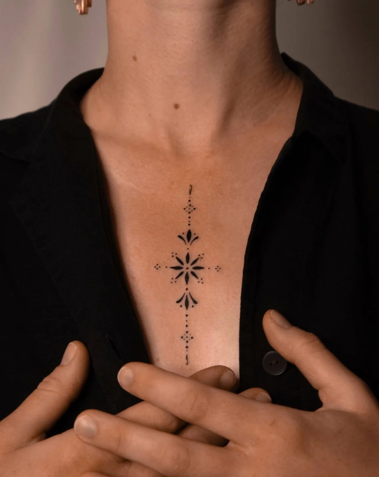 Fresh fine-line + dotwork magic by our resident artist @stefania.ink at Hoochimama Tattoo Fremantle.

A delicate cross with subtle symmetry and that perfect &ldquo;just enough&rdquo; detail.

DM or book in-store to lock in your next piece - walk-ins 