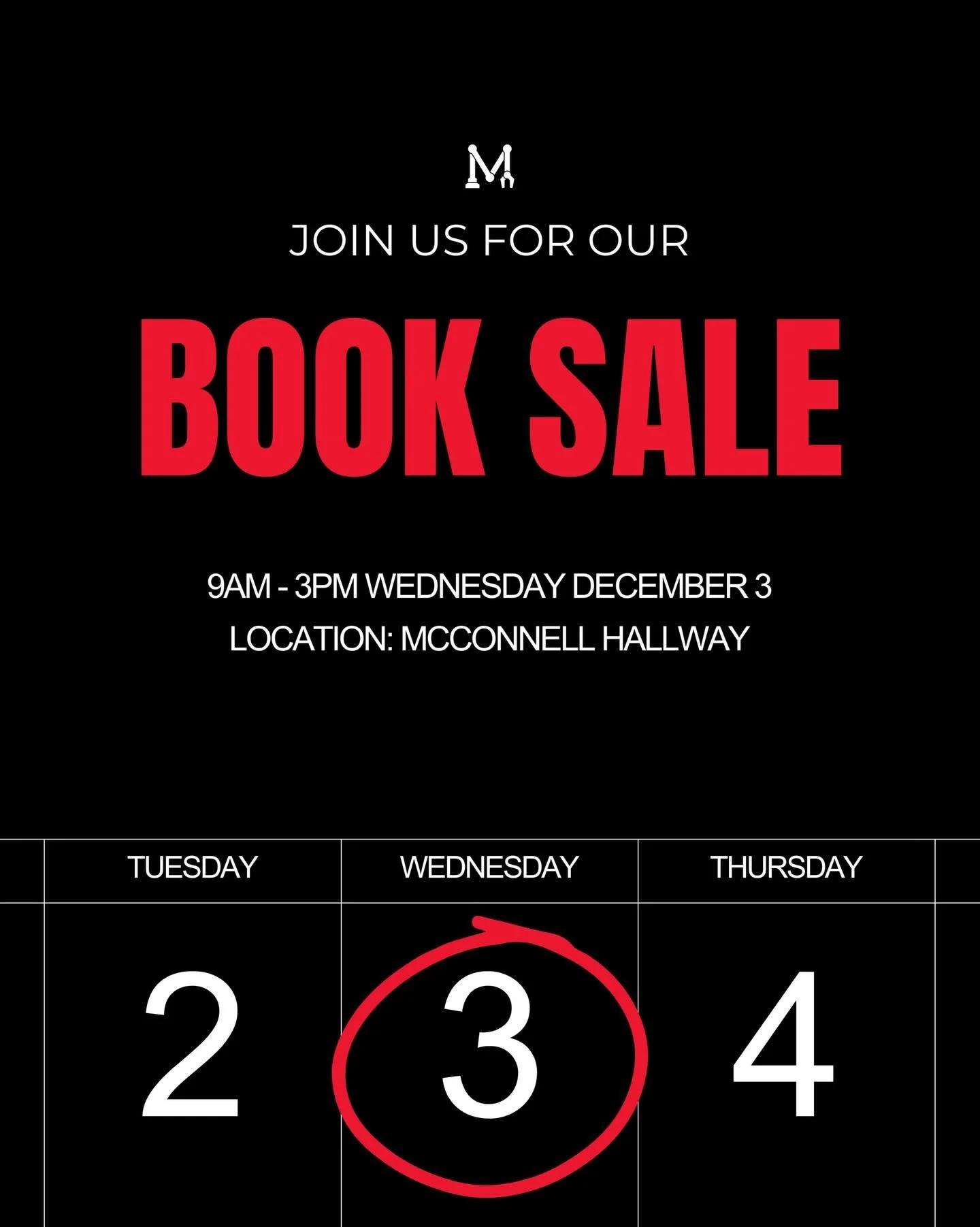 The McGill Robotics team is hosting a $5 mystery book sale this Wednesday, December 3rd, from 9am-3pm in the McConnell Engineering Building hallway!

Choose a book based on nothing but a mystery clue&hellip; and let fate pick your next read! 

This i