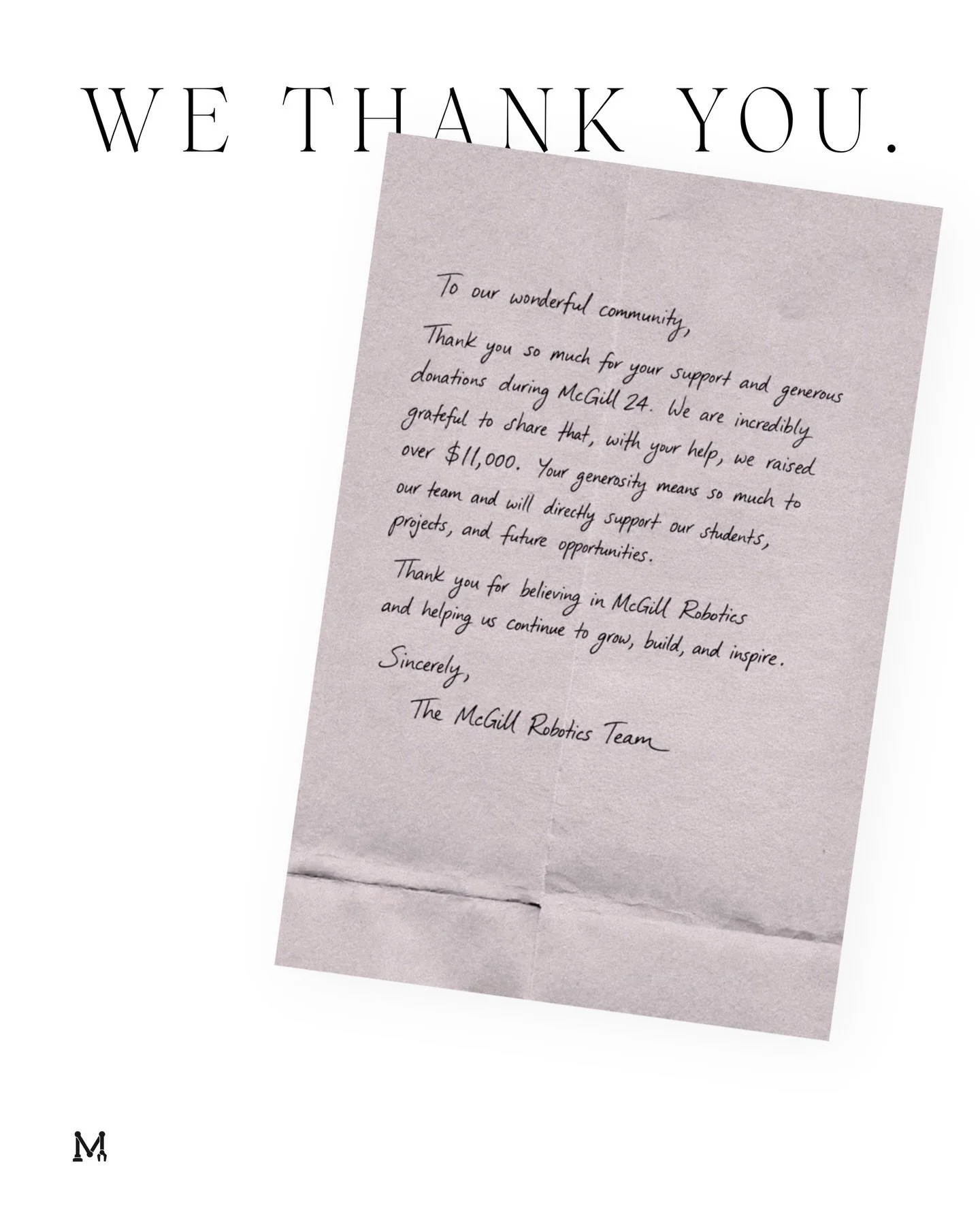 Thank you so much for your support and generous donations, we couldn&rsquo;t appreciate our community more.

We are incredibly grateful to share that, with your help, we raised over $11,000. Your generosity means so much to our team and will directly