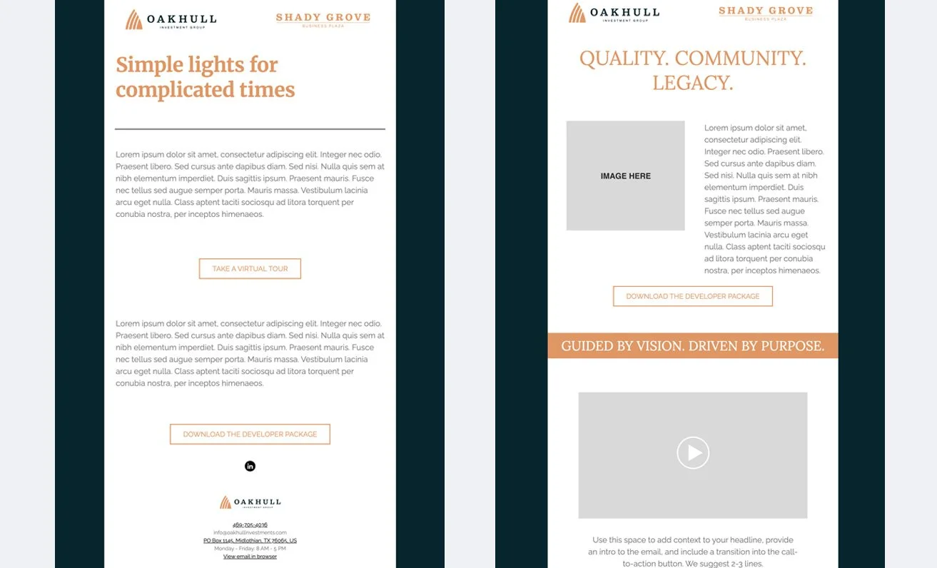 Shady Grove Email Templates