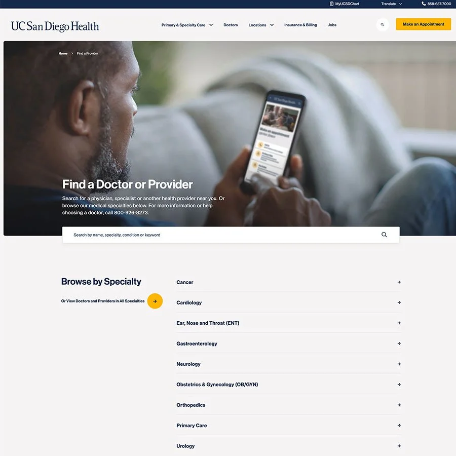 Image of Find a Doctor Web Page