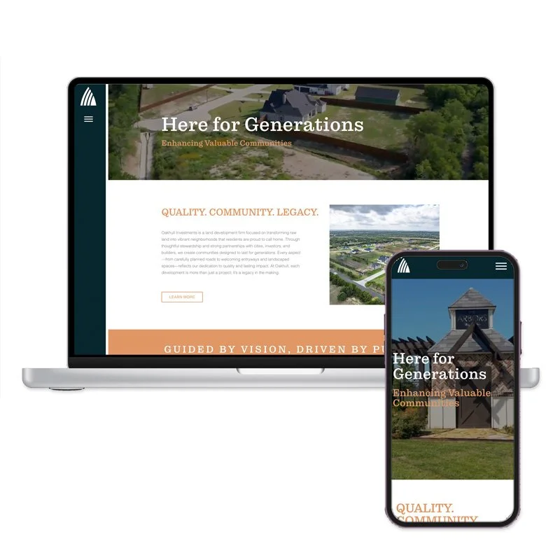 Website design on laptop and mobile