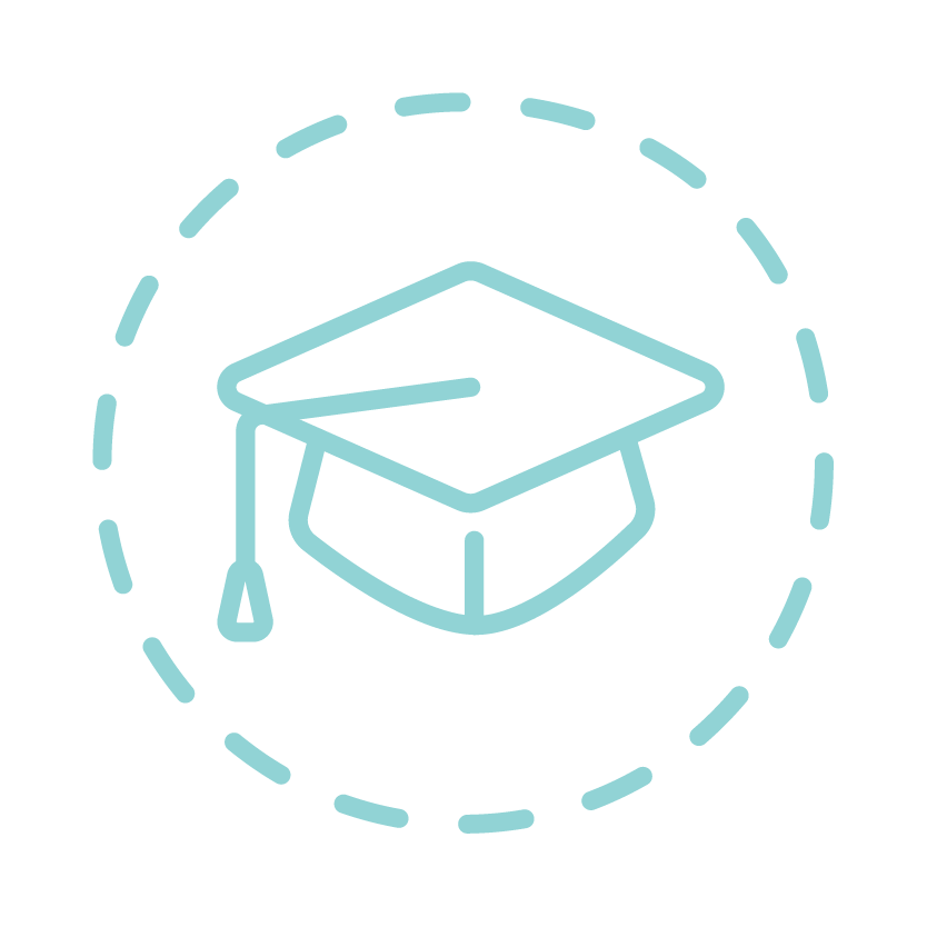 Icon of a graduation cap, representing education or graduation.