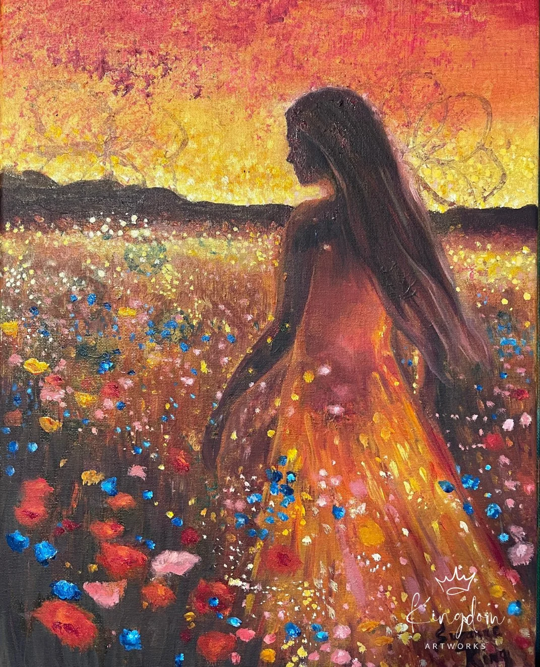 The fields are waking up again here in Texas&mdash;wildflowers stretching toward the light, reminding me how beauty always finds its way back.⁠
⁠
This piece feels like a reflection of that&hellip; walking freely through what God has grown, surrounded