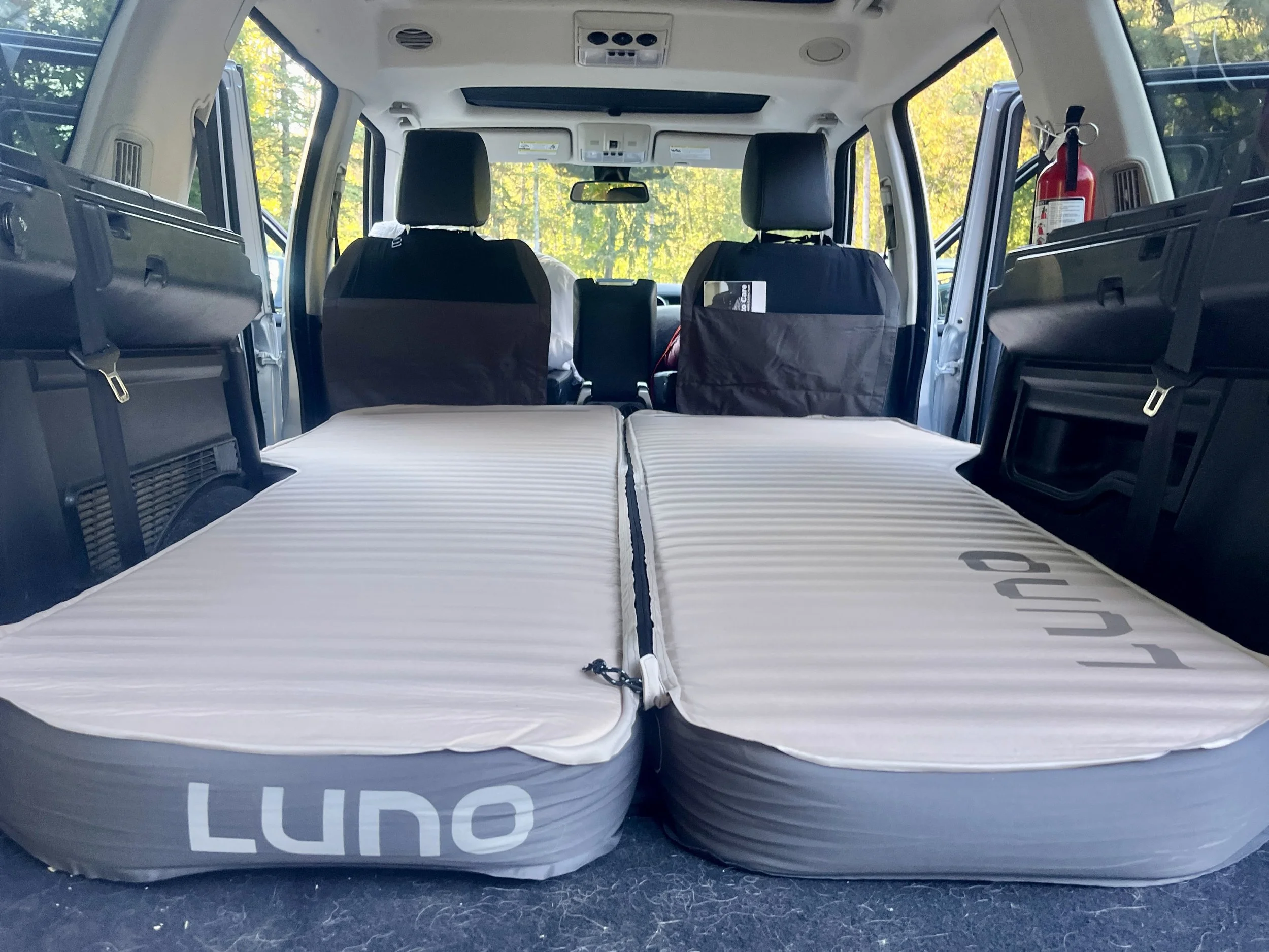 The Luno AIR+FOAM PRO Vehicle Mattress seen in Arthur's Land Rover LR4