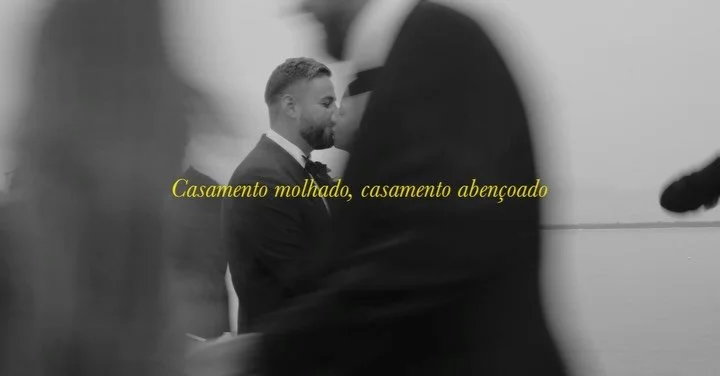 &ldquo;Casamento molhado, casamento aben&ccedil;oado&rdquo; translates directly to wet wedding, blessed wedding 🌧️