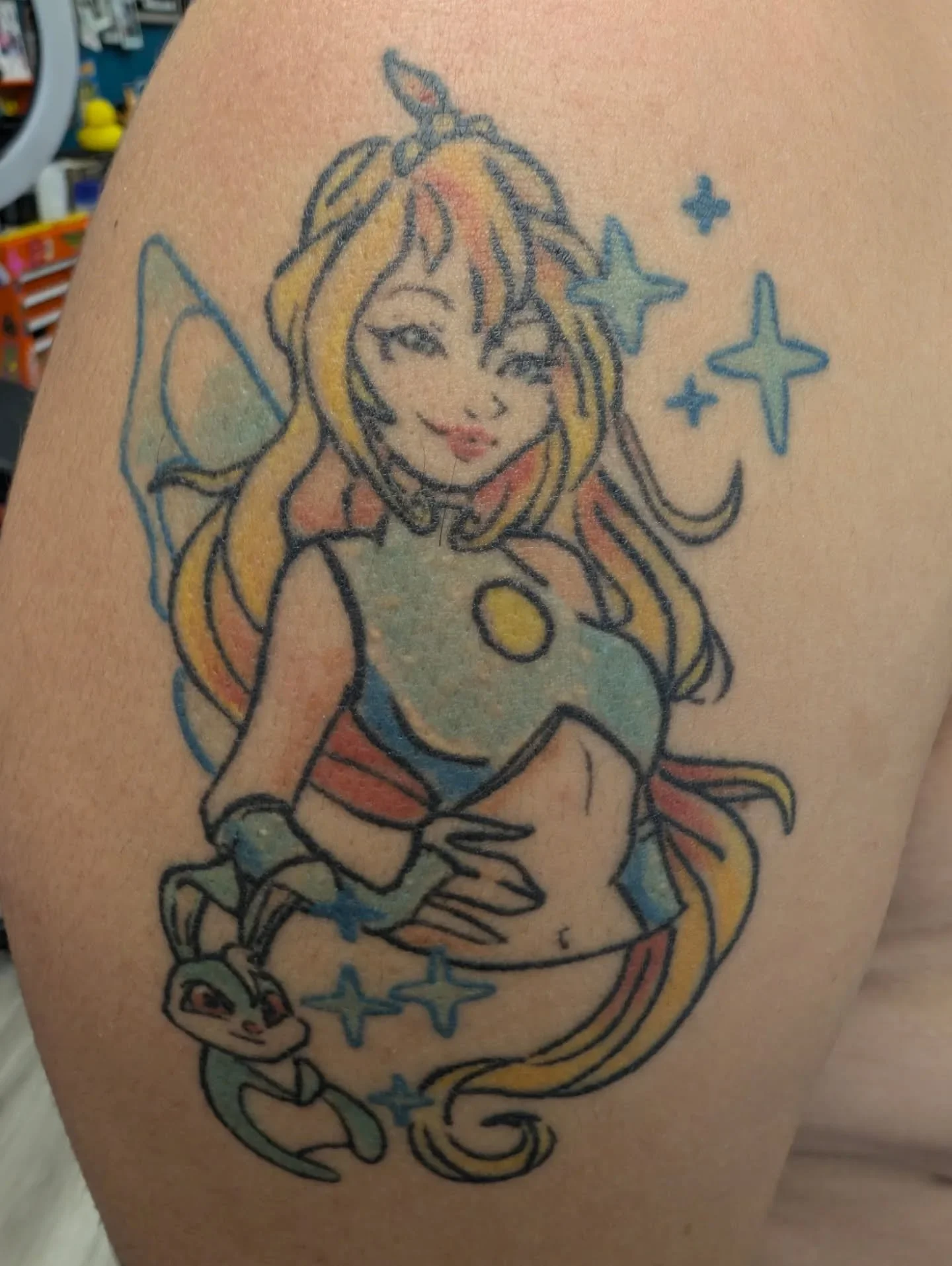 Some of the healed tattoos on Ozzy. Seeing how certain colors heal on melanated skin is super important to me, especially on what tone the color it turns to. I can then make any adjustments for retouches and buy better inks. ❤️💖
