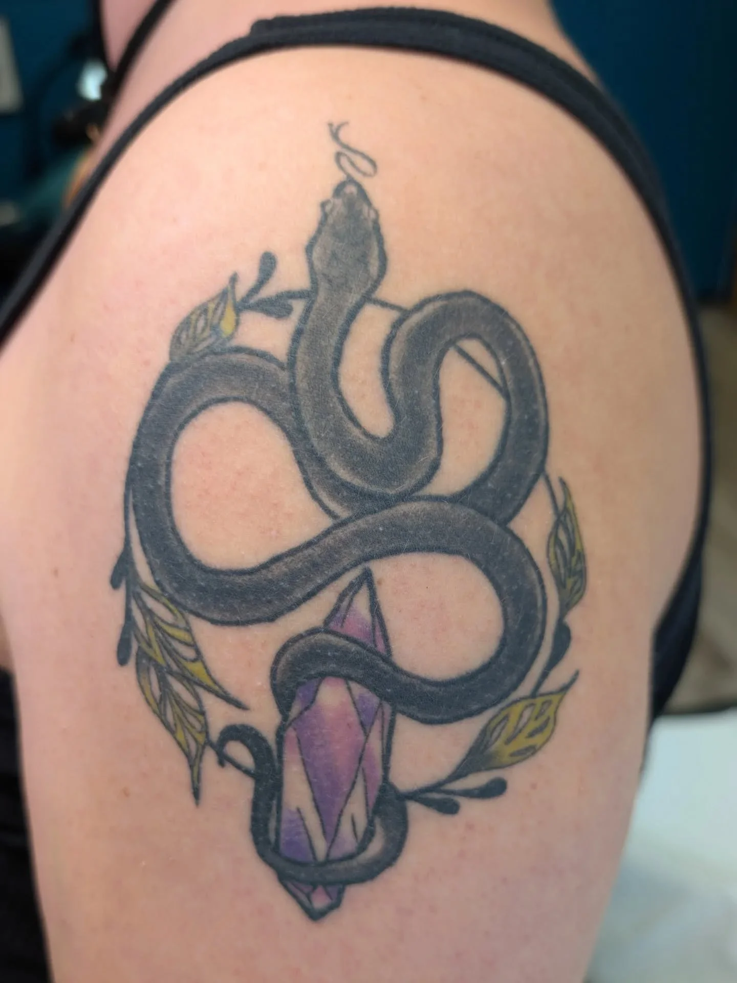 When I remember I like to grab healed photos when you're in! 

Most of these are 1+ year old. The angel/demon wings?! I did those while apprenticing. What a wild insane thing I did / was allowed to do while an apprentice!!! I'm glad y'all come back t