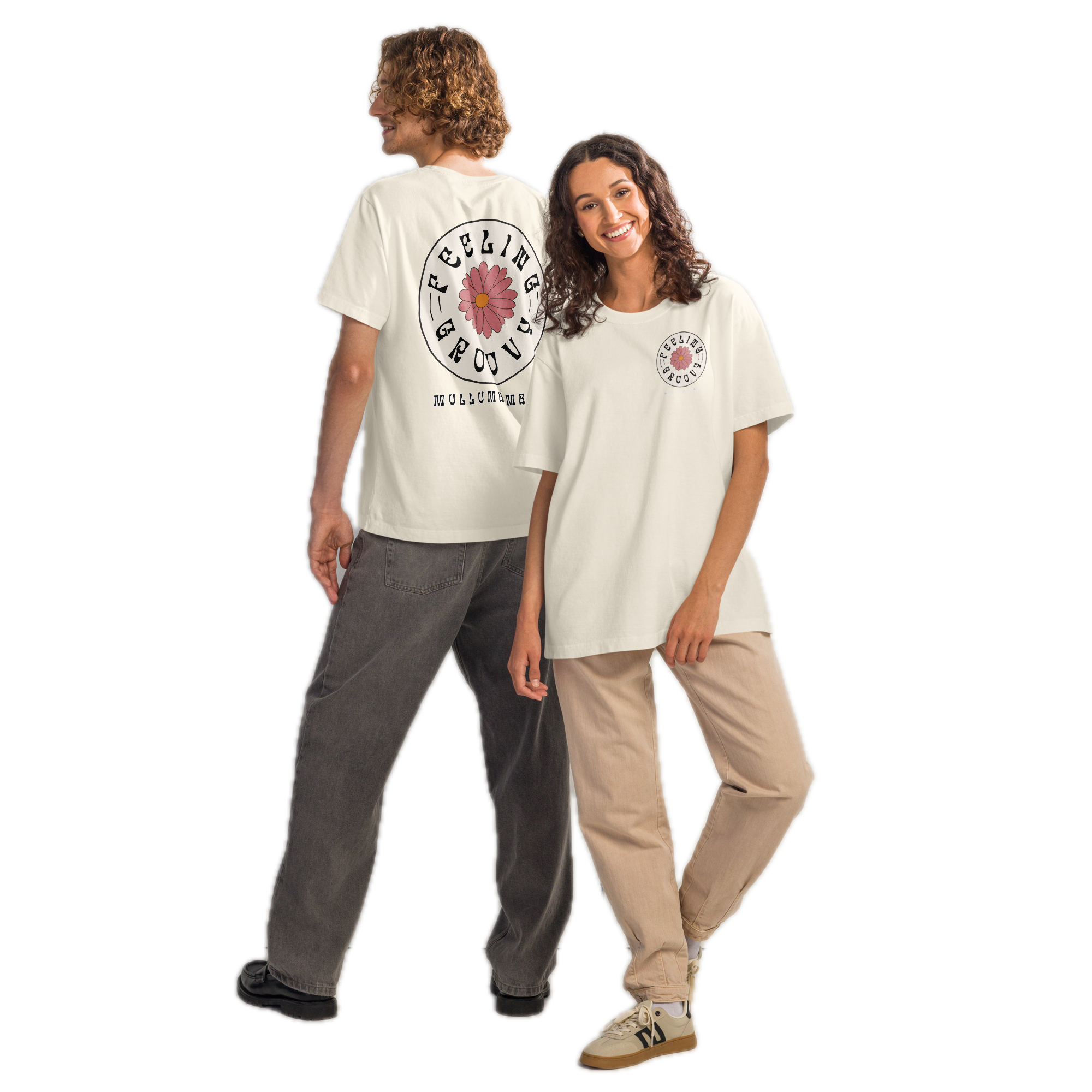 Flower Badge Tee vintage white front and back.png