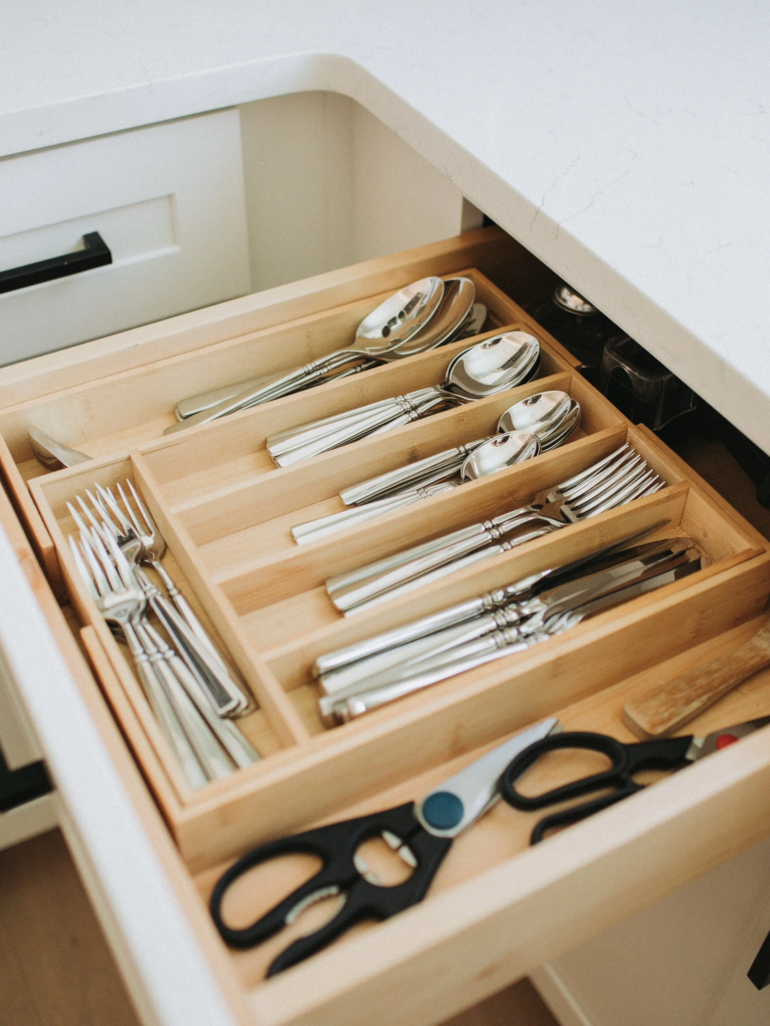 An organized silverware drawer might seem simple, but it&rsquo;s one of those little everyday SHIFTs that makes life feel smoother.

No digging. No junk pile. No &ldquo;where are the scissors?&rdquo; moments.

Just calm, function, and a home for ever