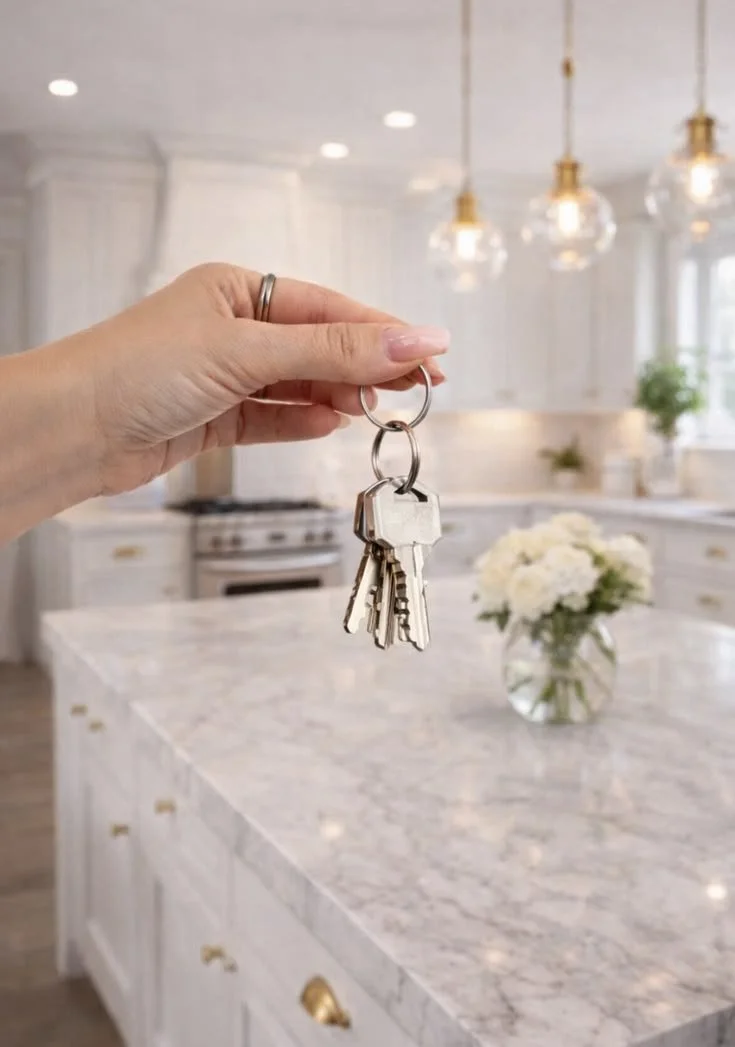 holding the keys in a luxury house