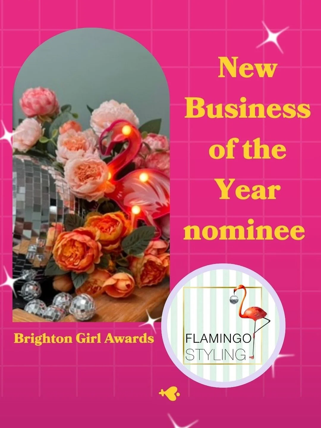 Nominee! 

Eek Flamingo Styling has been nominated for Best New Business award in the @brightongirlnetwork awards 💜✨

So grateful for everyone who nominated us/voted so far - there is now just a matter of days left to vote! 😮 To keep us at the top 