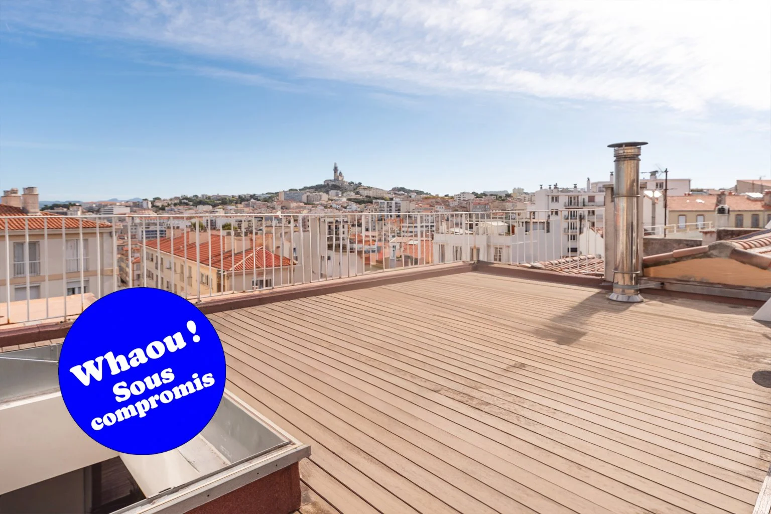 Maison avec grande terrasse à Samatan, Marseille 7e, vue dégagée sur les toits de la ville