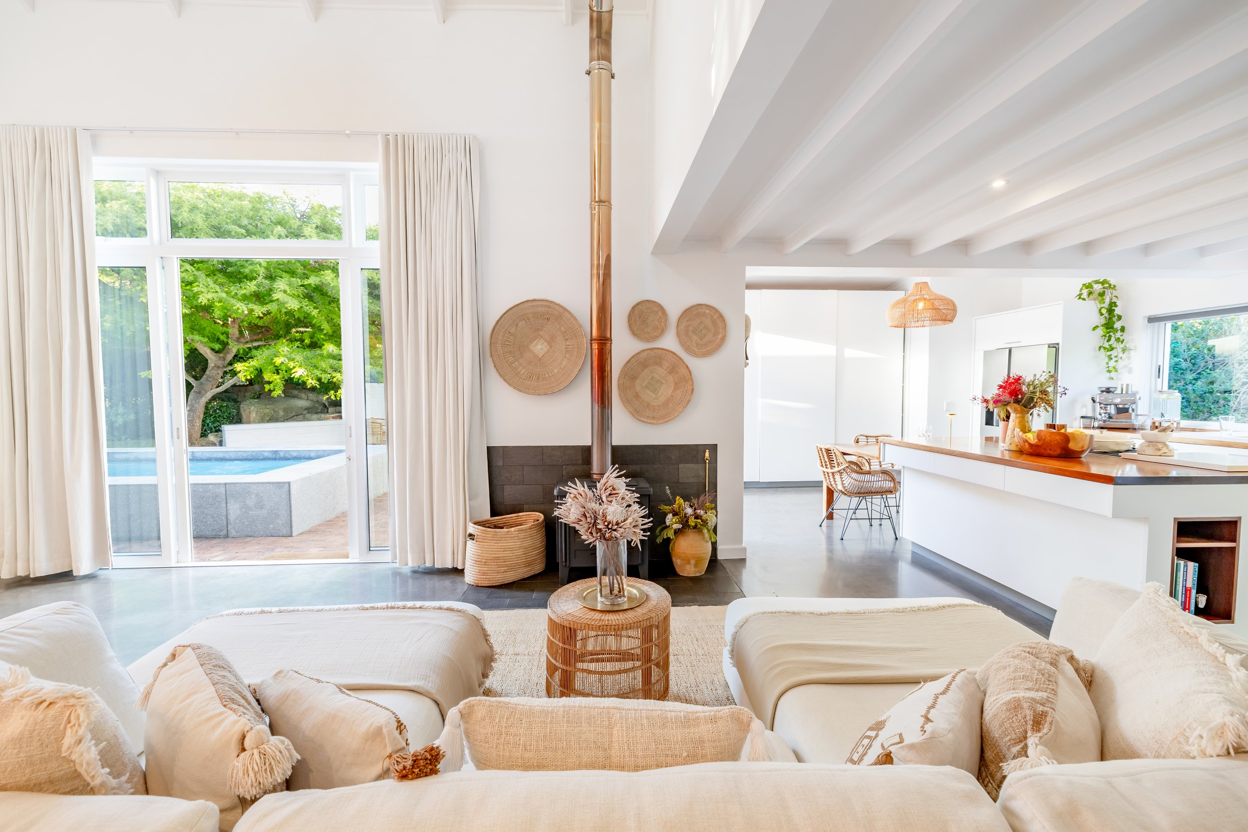 Luxury Airbnb interior photography in Cape Town focused on space and natural light