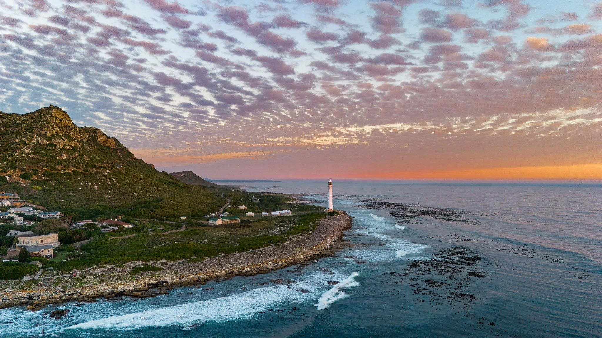 Slangkop Sunset Majesty Printable Art | Aerial Lighthouse Print