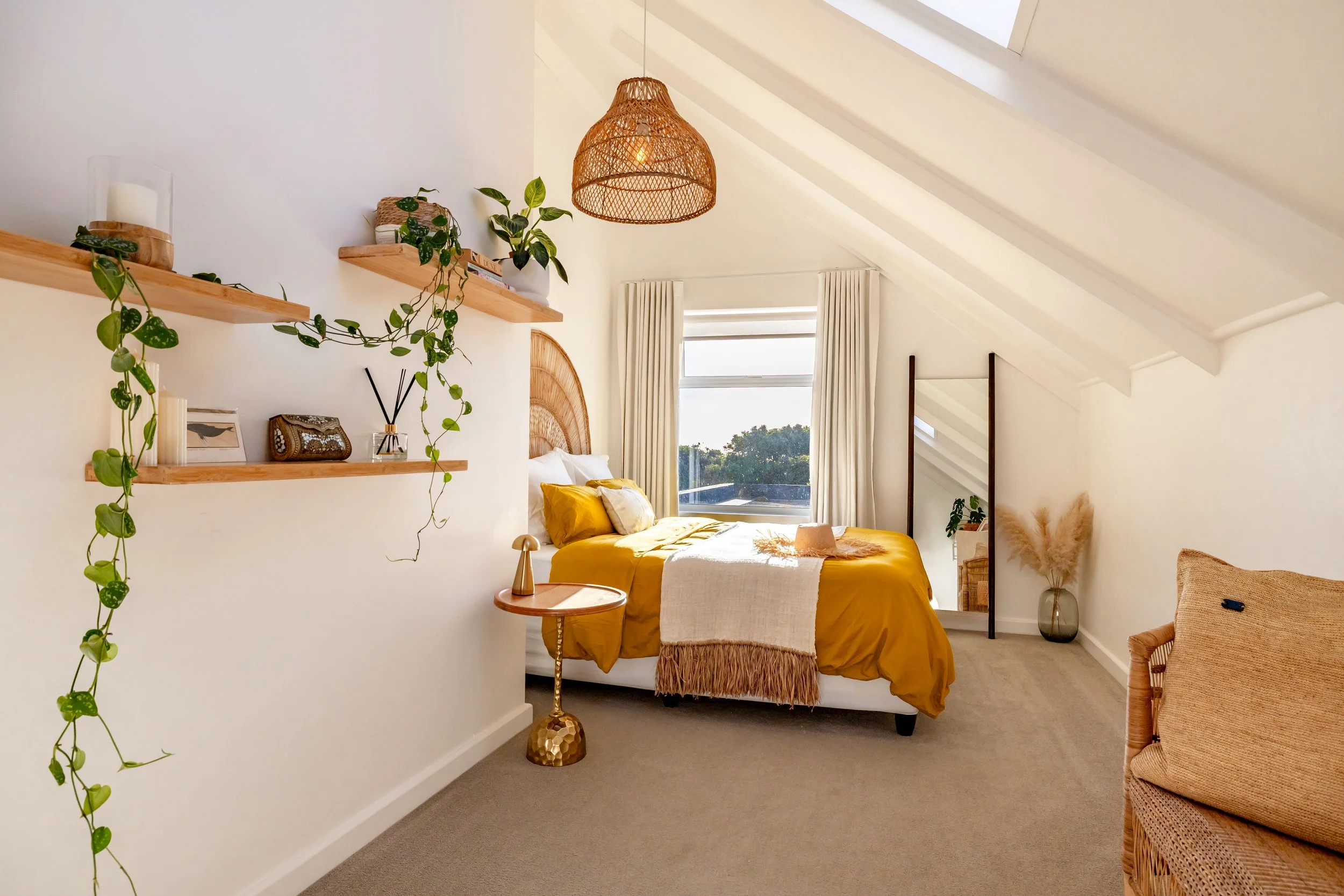 Hospitality bedroom photography designed to attract short-term rental bookings