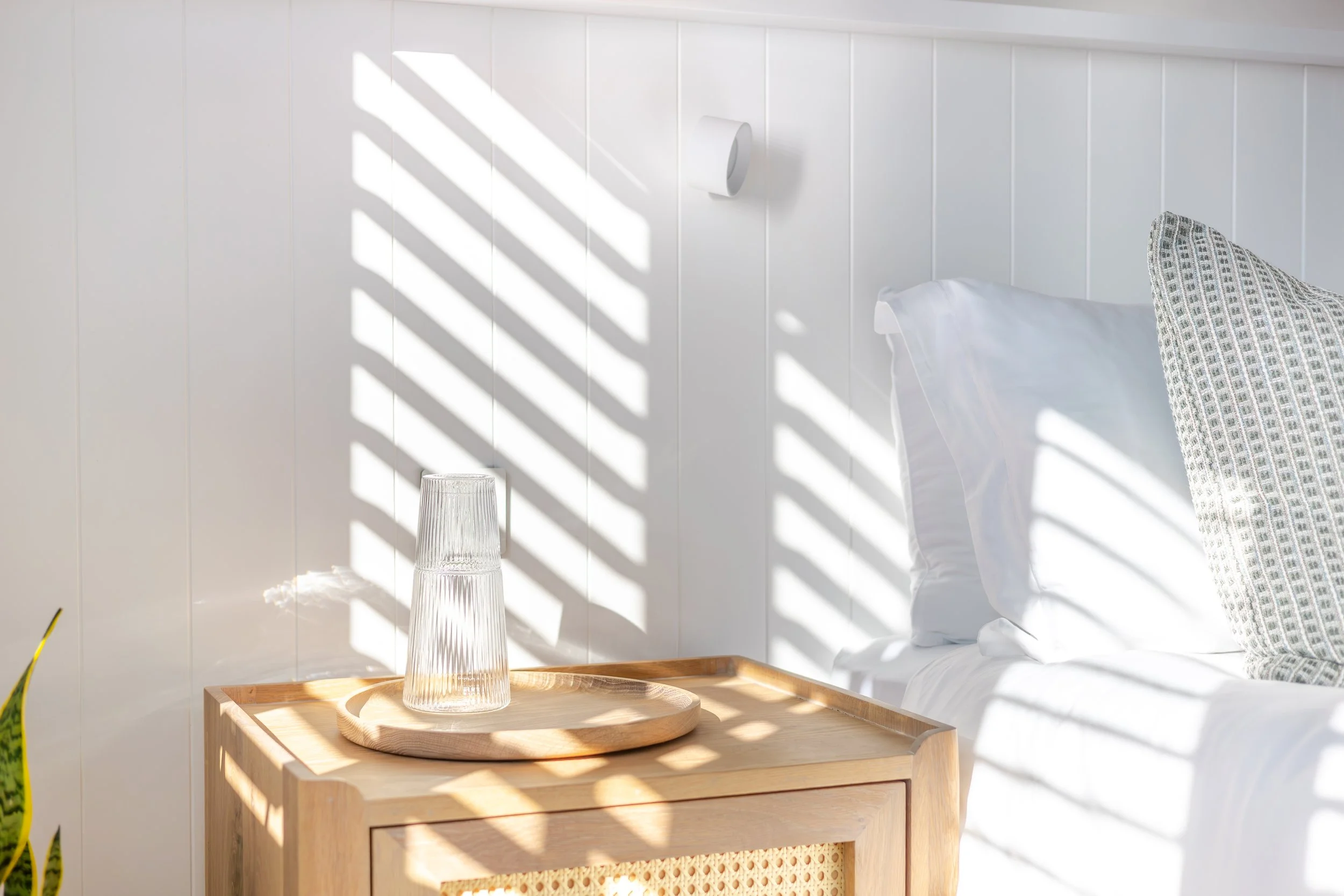 Luxury short-term rental bedroom in Kommetjie photographed for Airbnb