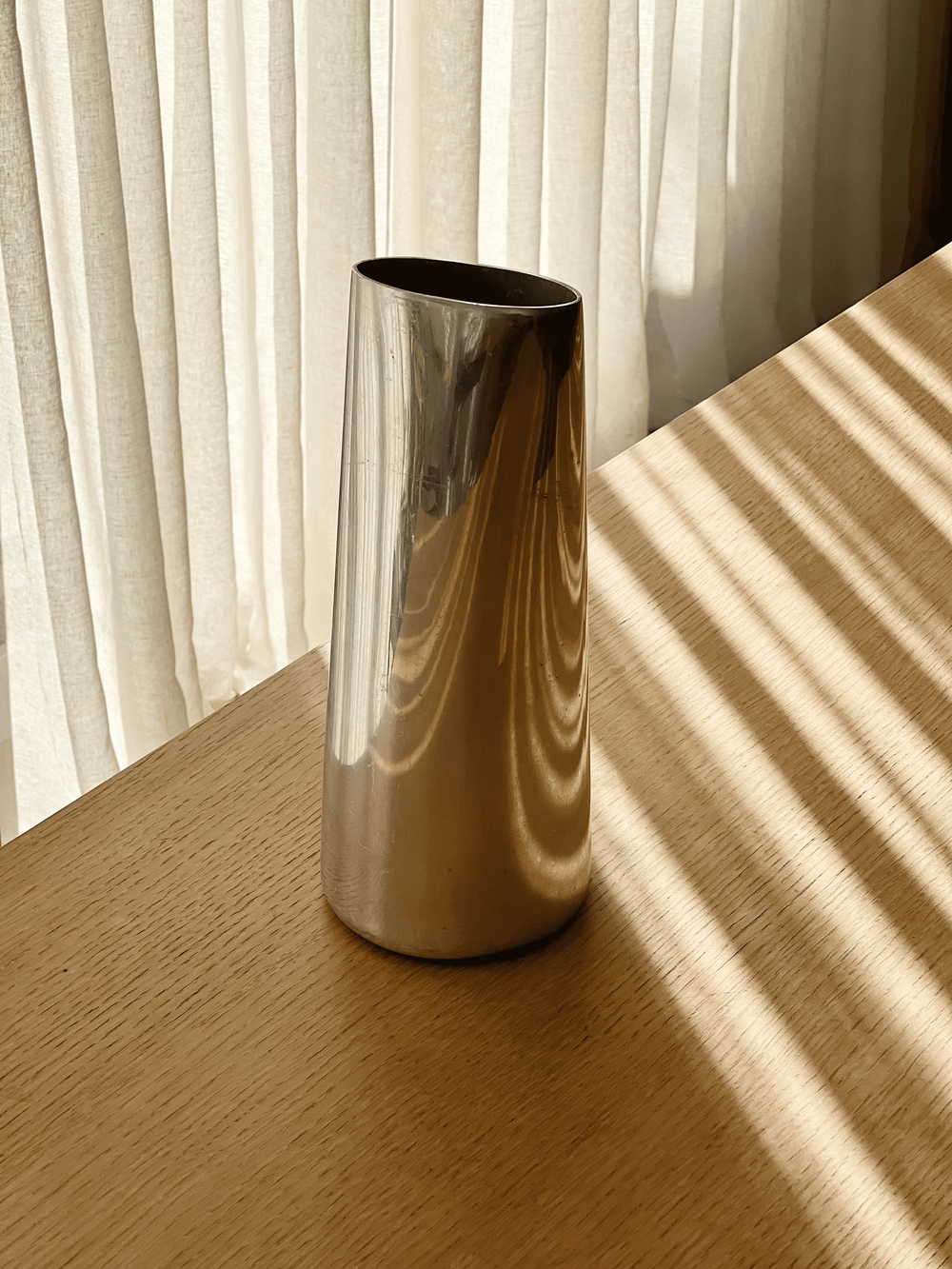 Vintage IKEA chrome long vase