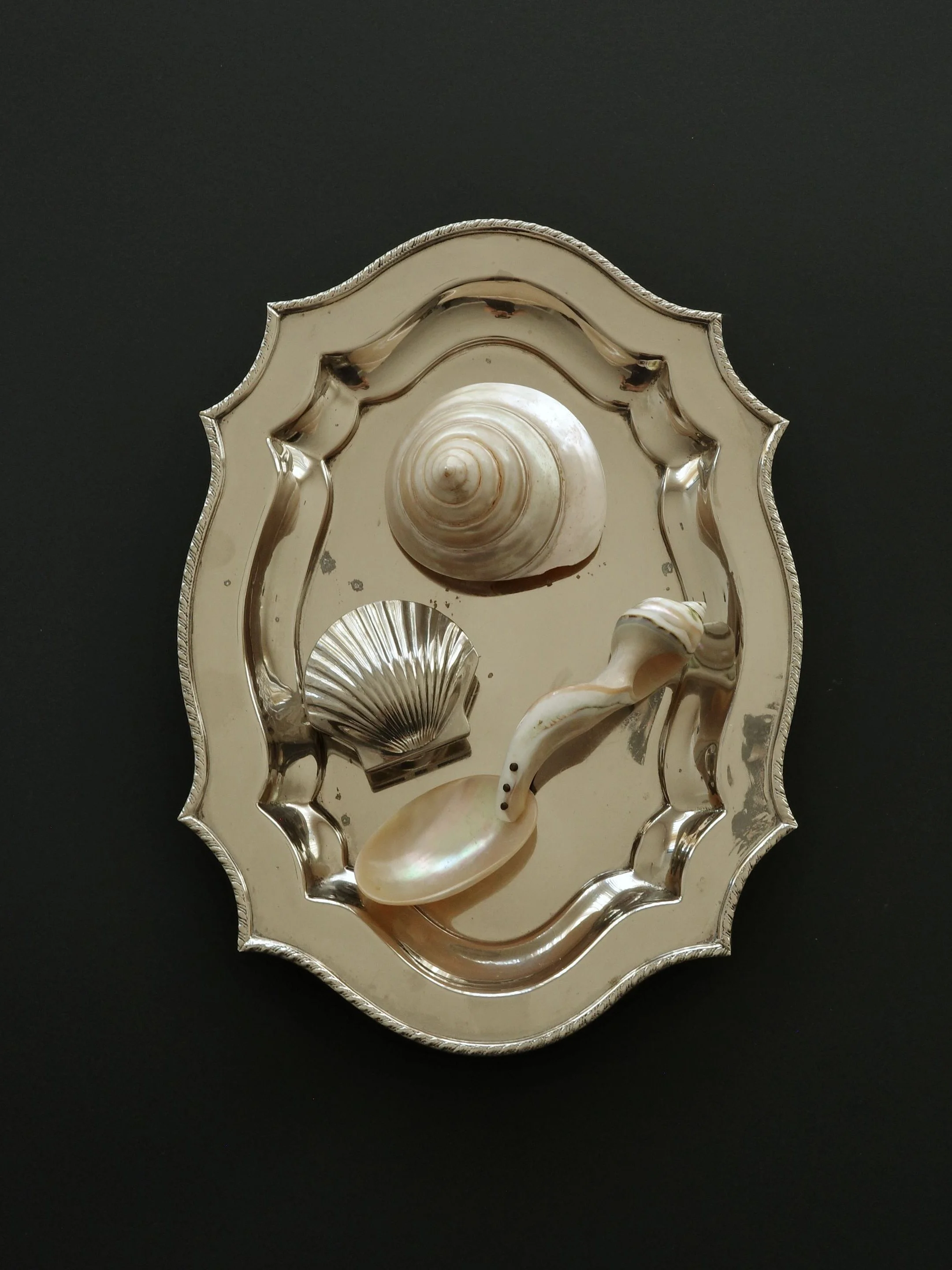 Footed Silver-Plated Oval Tray