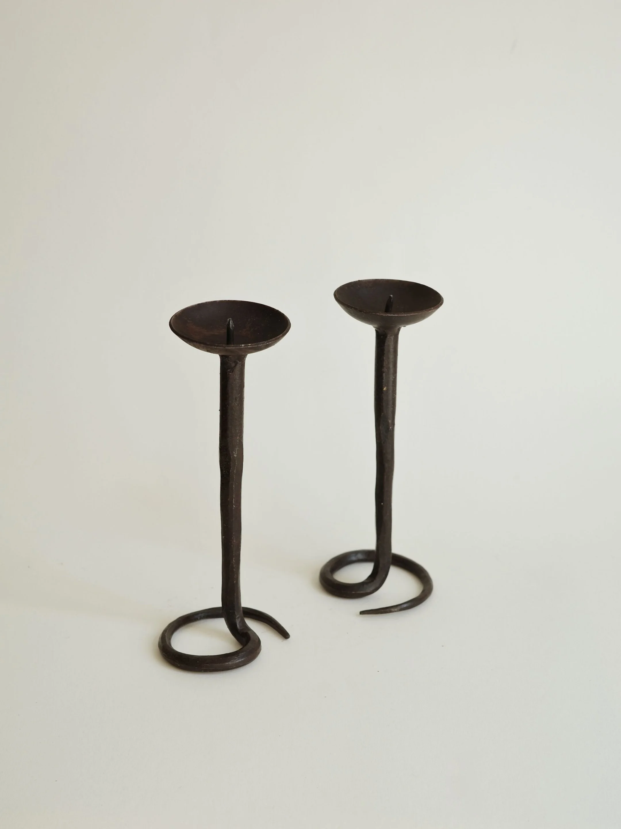 Vintage French Wrought Iron Candle Holders,