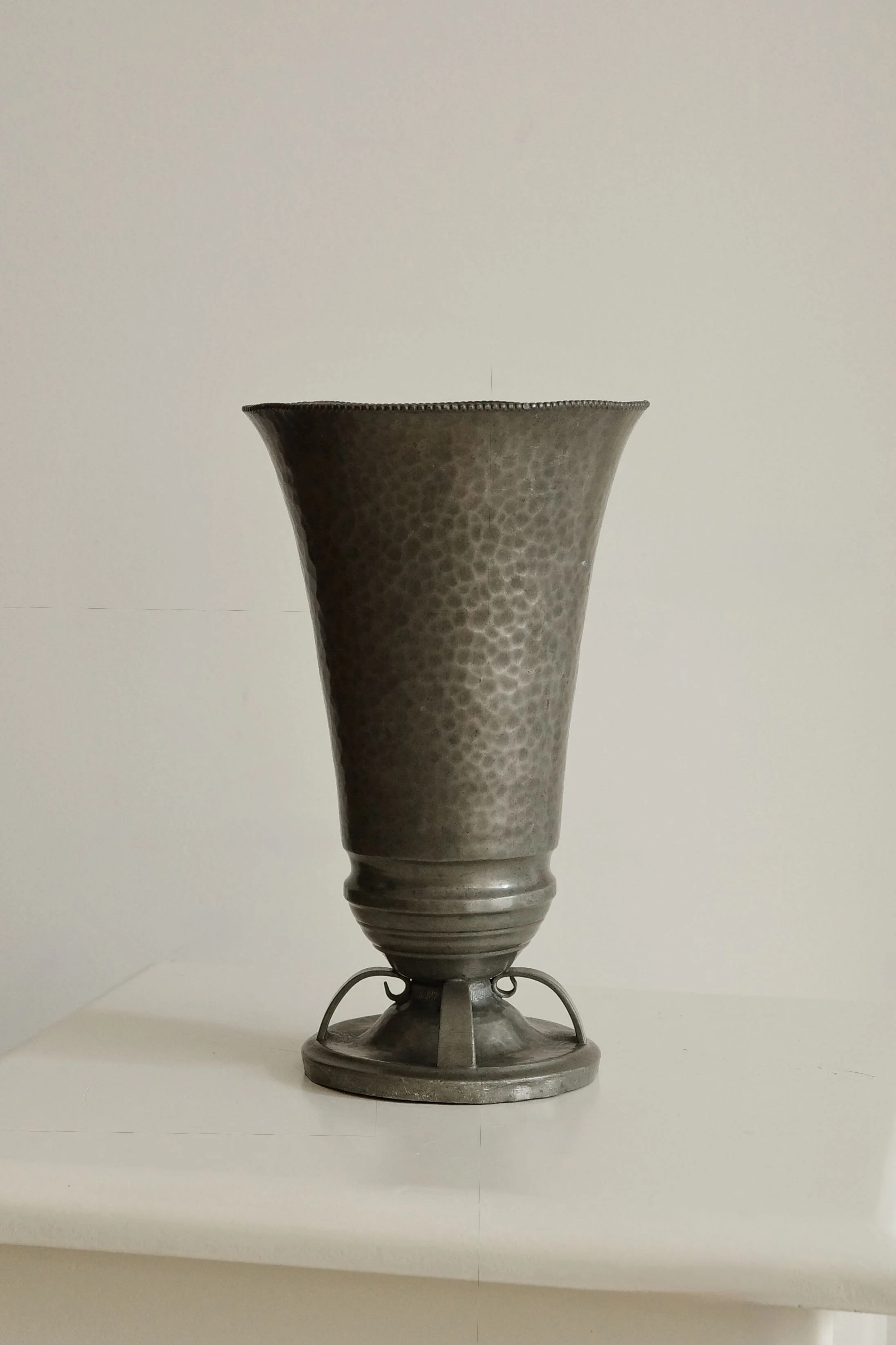 Vintage Gero Hammered Pewter Vase