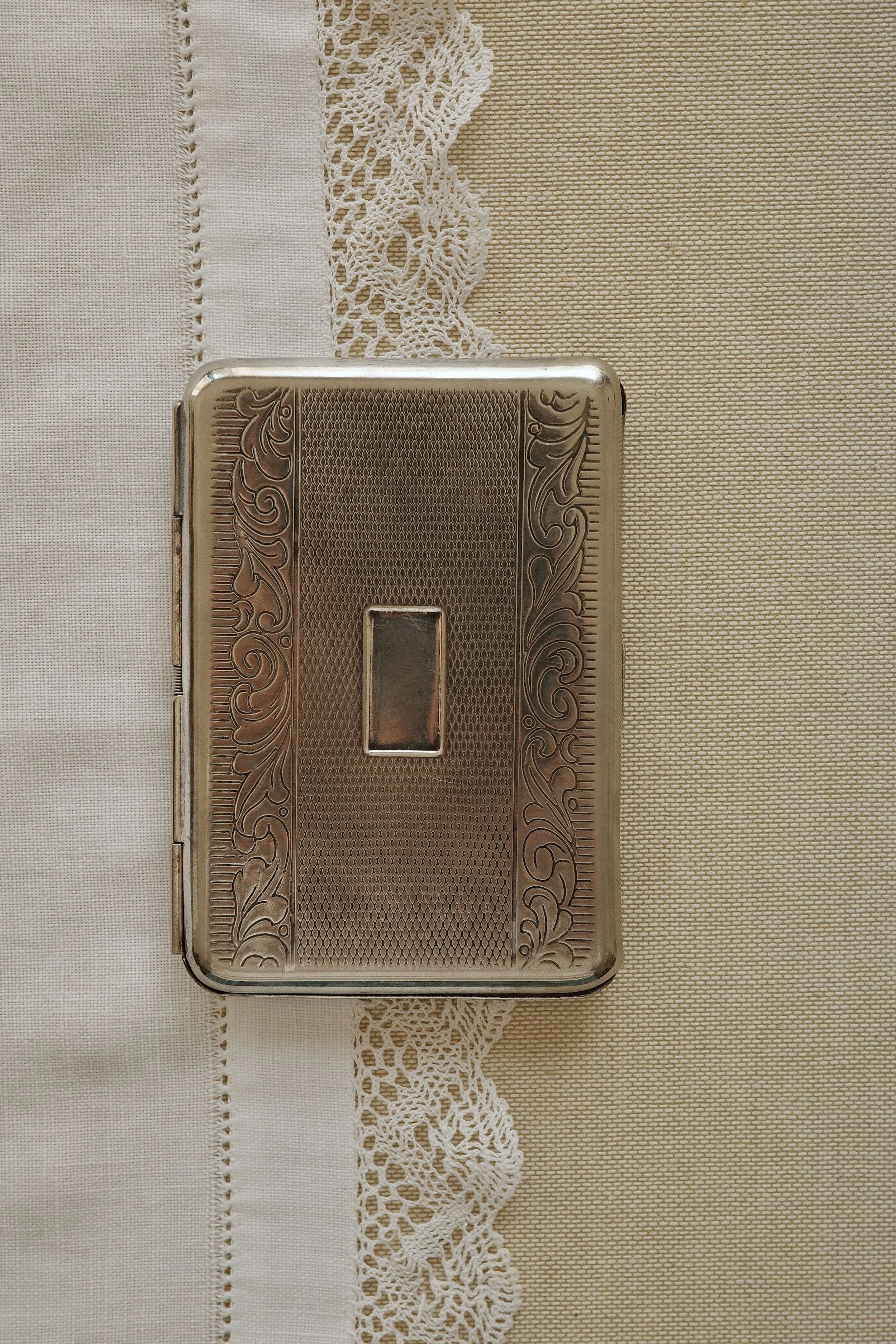 Art Deco Engraved Cigarette Case / Card Holder