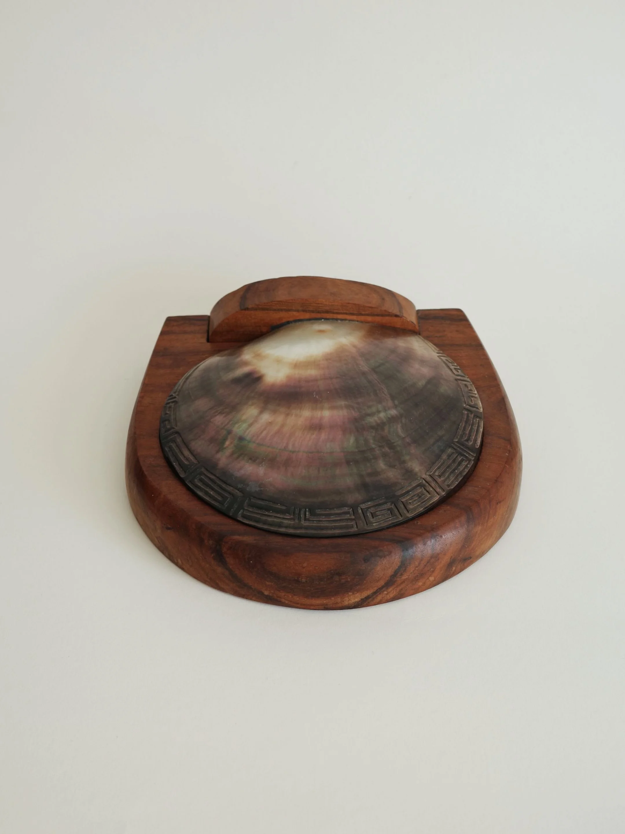 Vintage Mid-Century Teak & Mother of Pearl Trinket Box