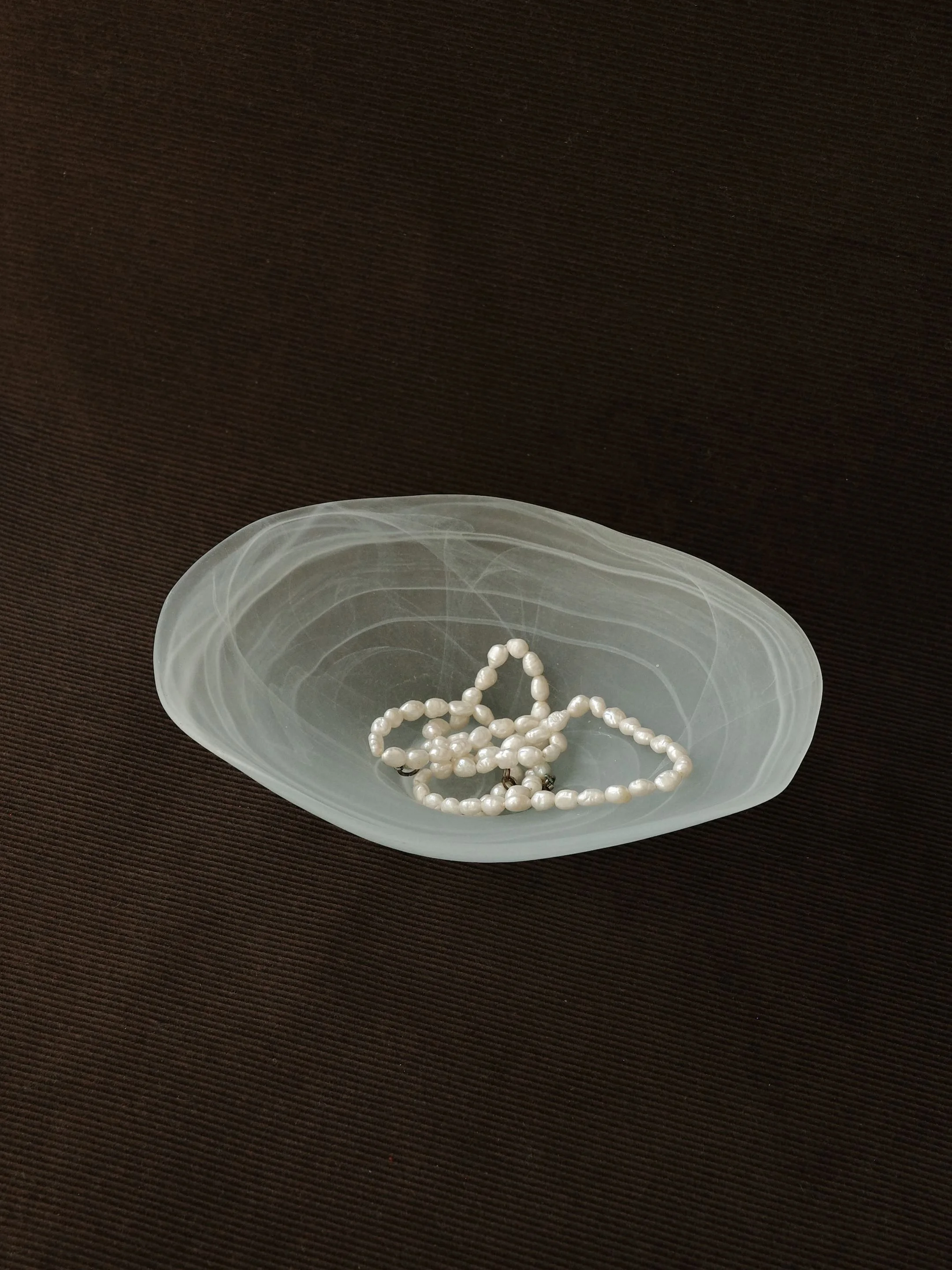 Vintage Frosted Alabaster Glass Bowl
