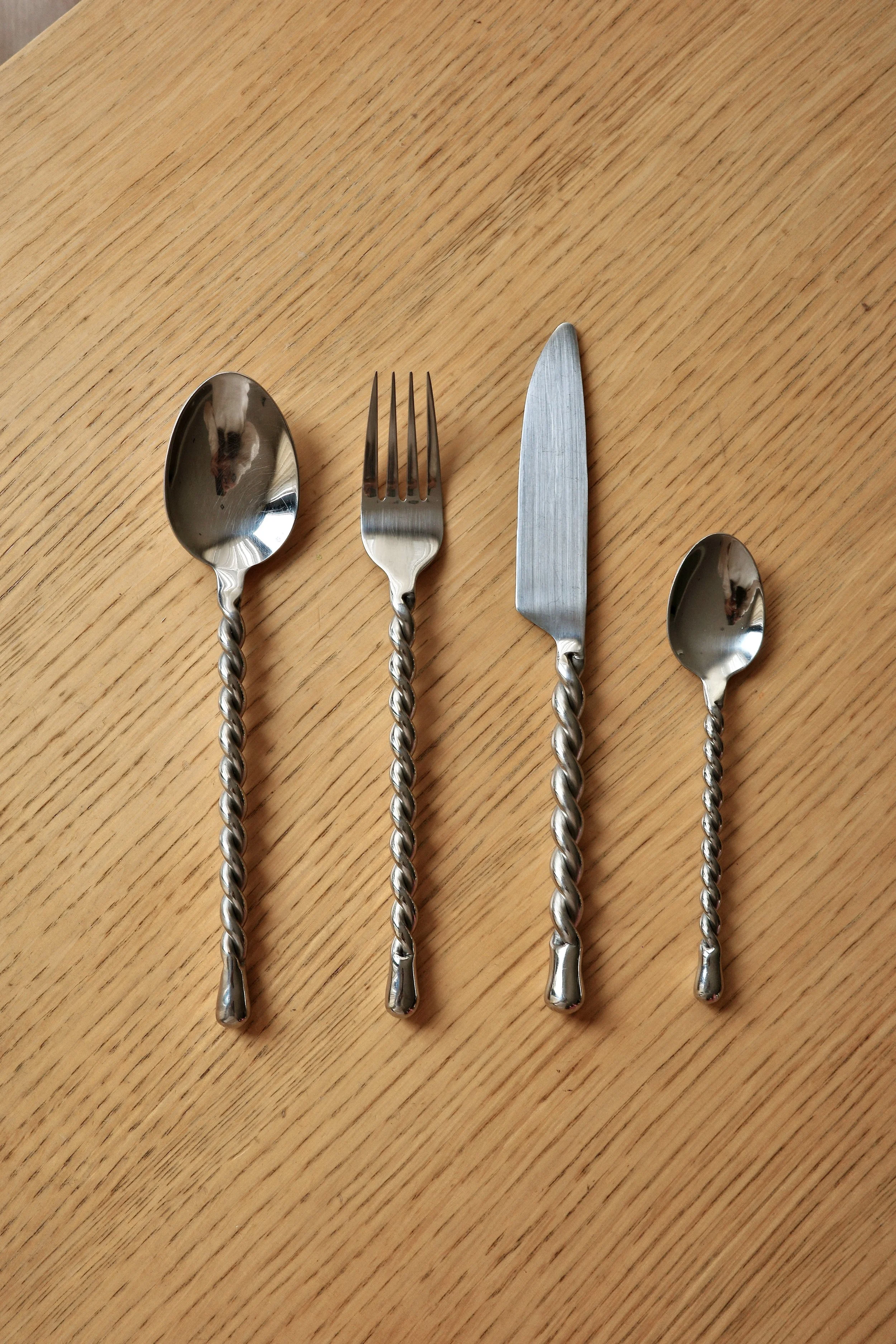 Vintage Twisted Handle Flatware Set