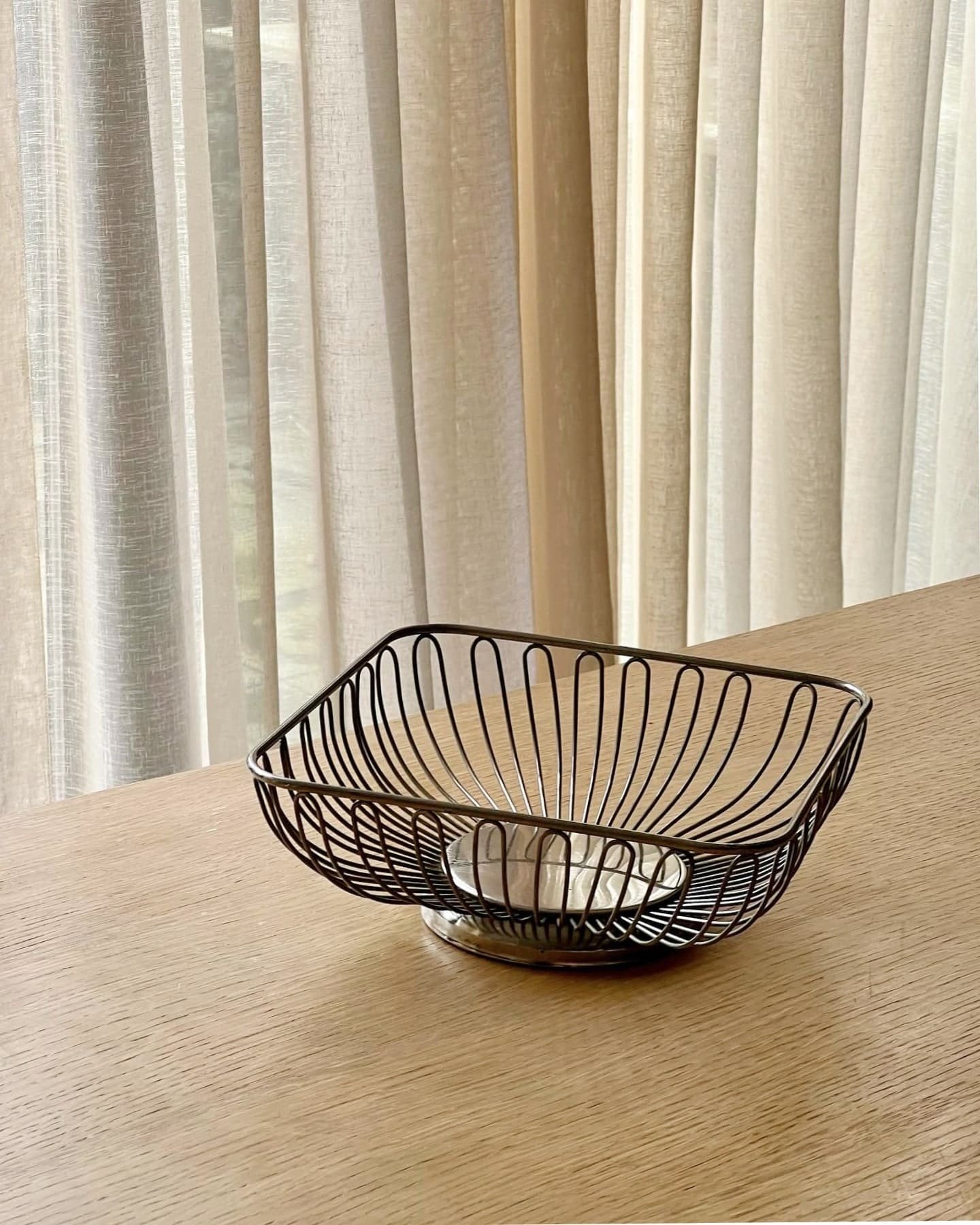 vintage alessi steel fruit bread basket