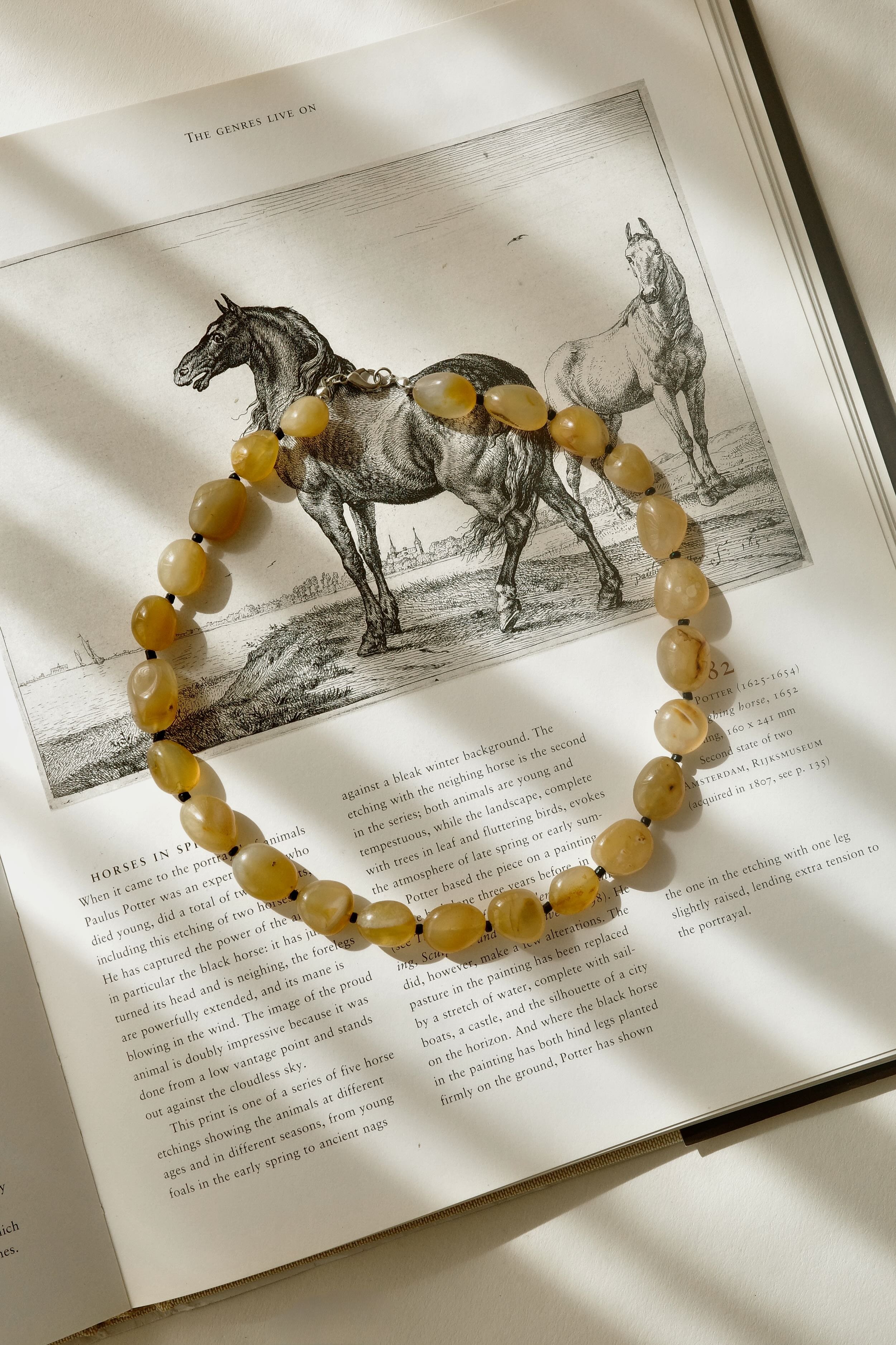 Sole Necklace: Honey Onyx Beaded Necklace