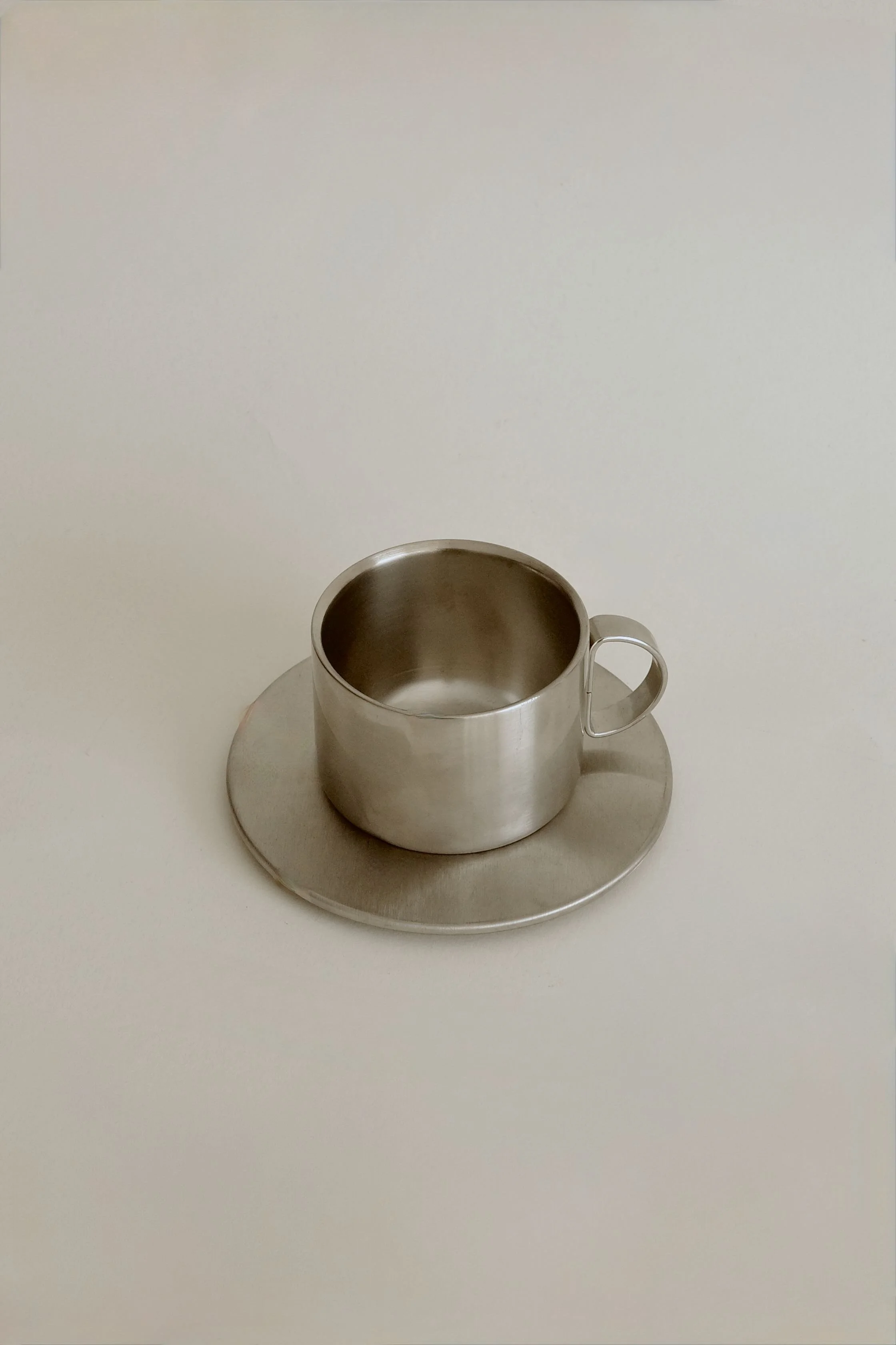 Vintage Brushed Steel Coffee Cup
