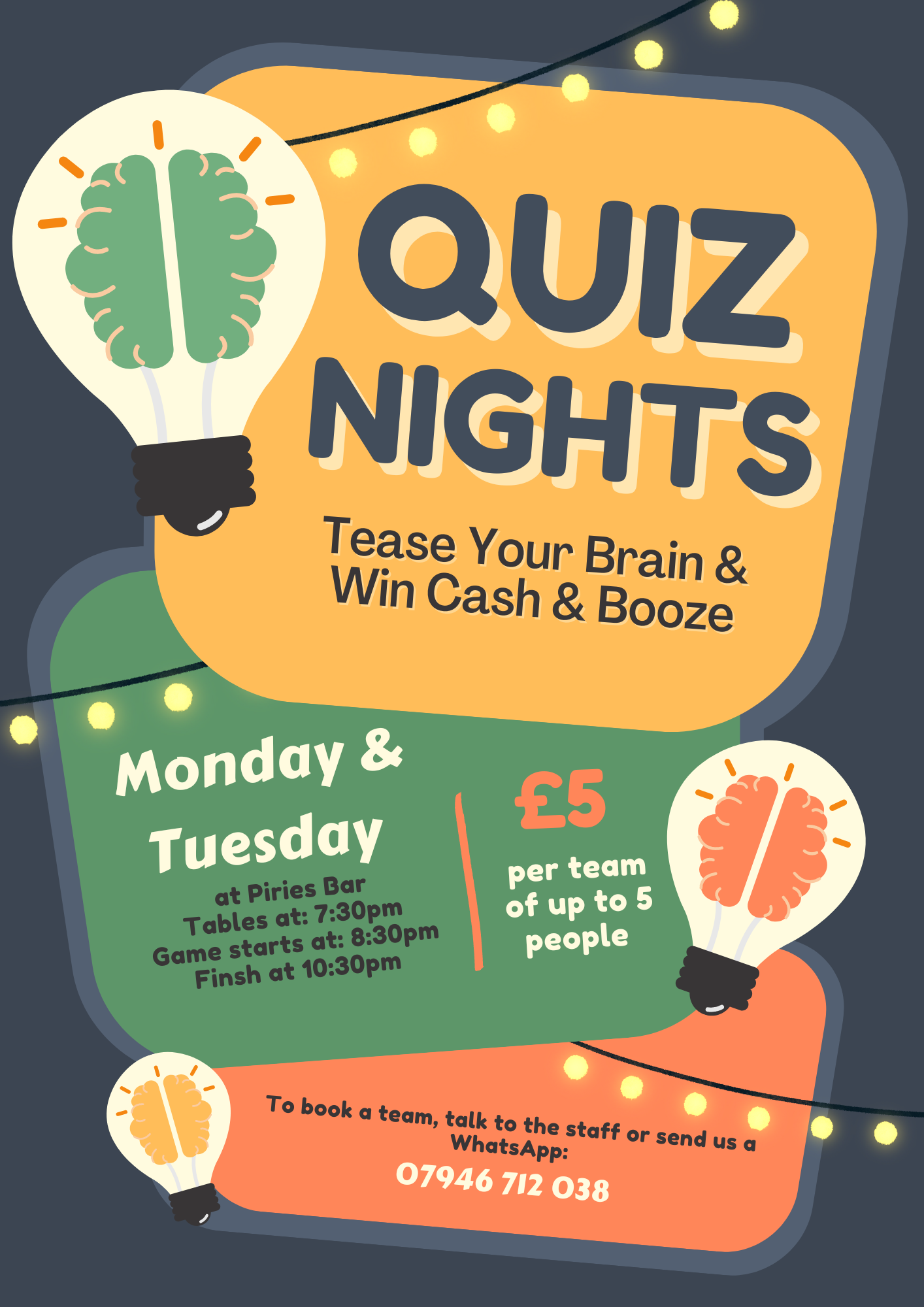 Quiz nights — Piries Bar