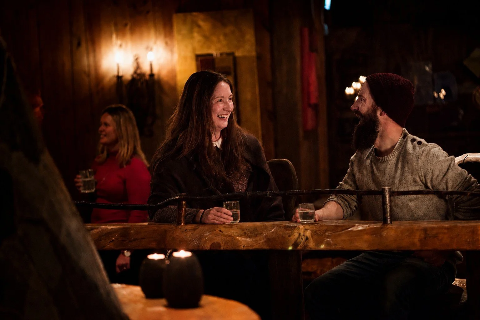 Couple enjoying tasting Ægir Gastropub