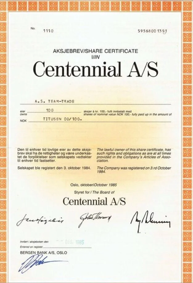 The original share certificate