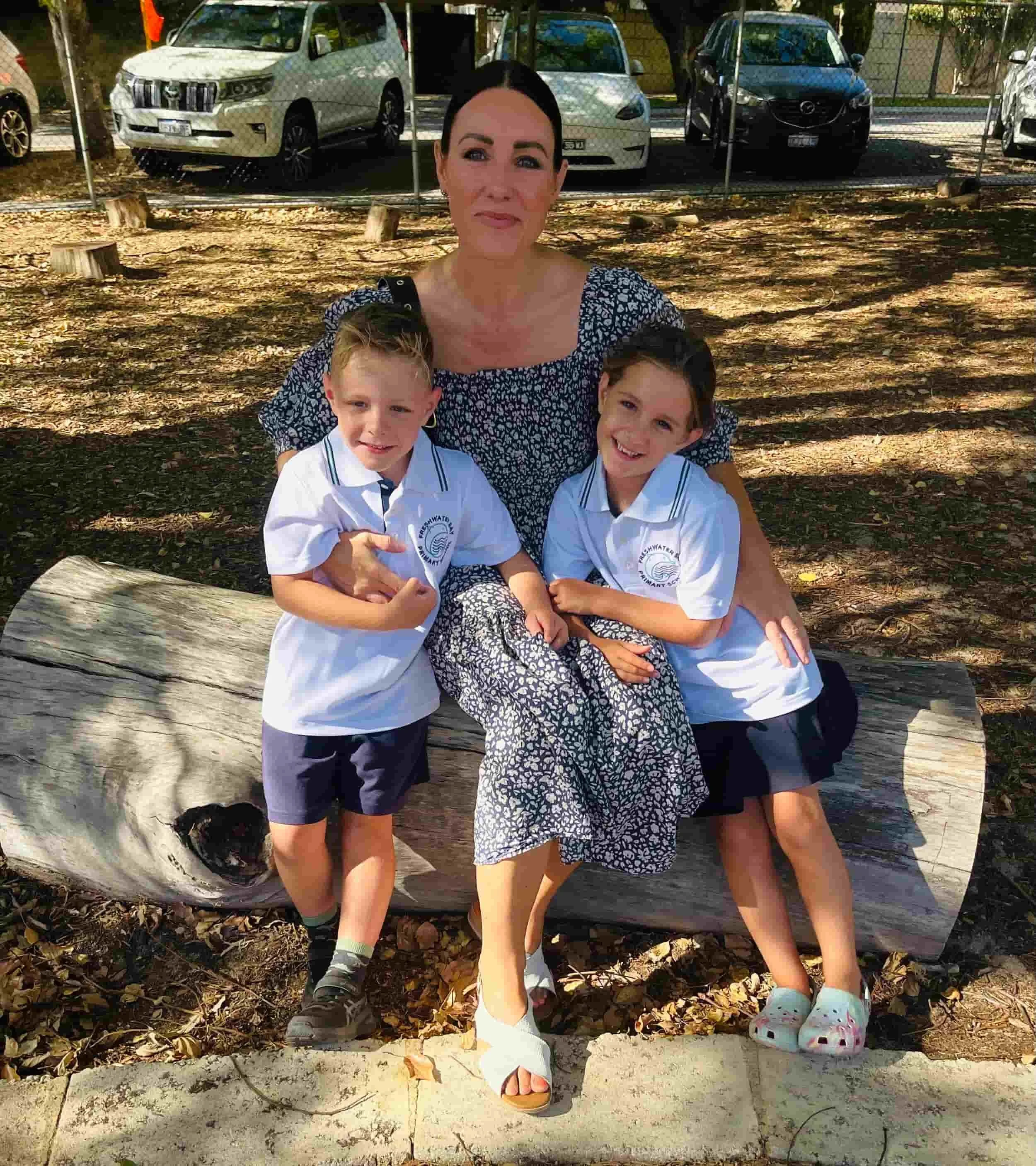 Belinda Seel, founder of Ear Revival Clinic, with her twins in Claremont Perth