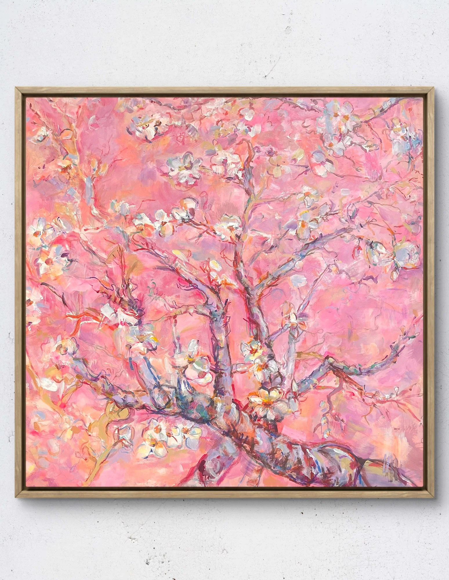 Acrylic on canvas with oak frame