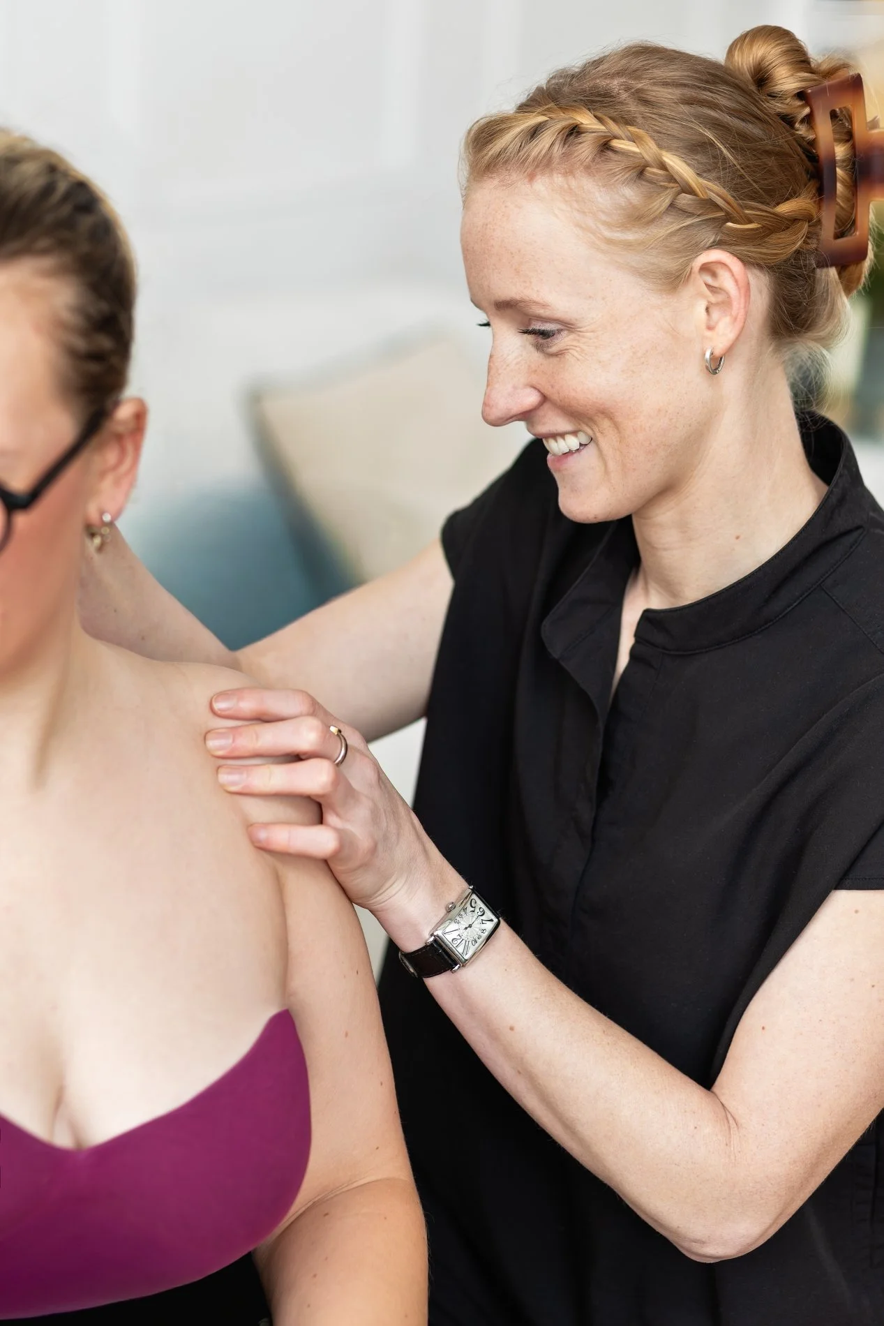 Patient recieving cupping