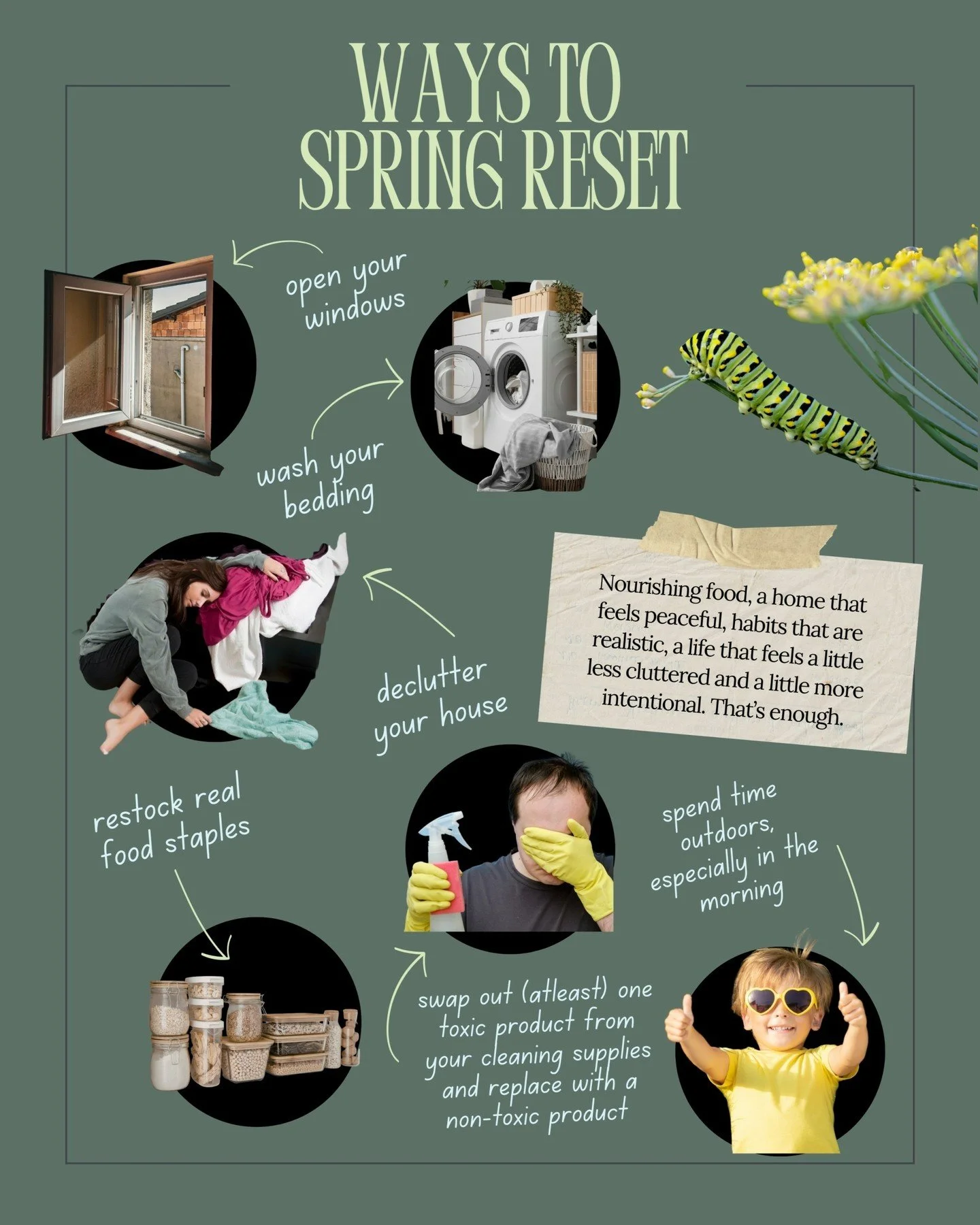 Spring is not just a season; it&rsquo;s a state of mind! Let&rsquo;s focus on nurturing our body, mind, and spirit. Start by decluttering your space! 

Clear out things that no longer serve you, whether it's physical clutter or emotional baggage. A c