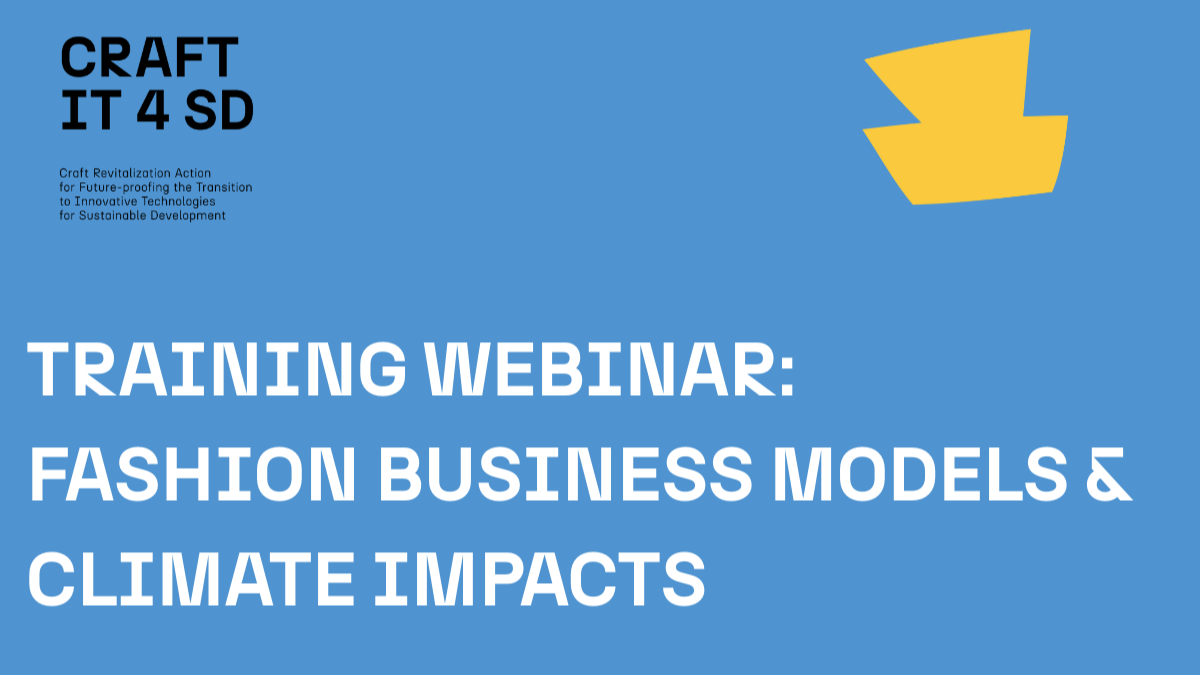 CRAFT-IT4SD Training Webinar: Fashion Business Models & Climate Impacts