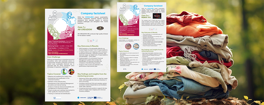 VERDEinMED’s Technical Assistance for Textile and Clothing SMEs - Proof of Concept Report