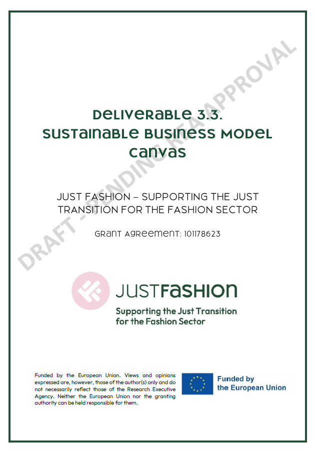 JUST FASHION’S Draft of Sustainable Business Model Canvas