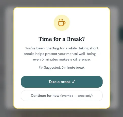 Check-in: An AI accessibility feature to force users to take a break