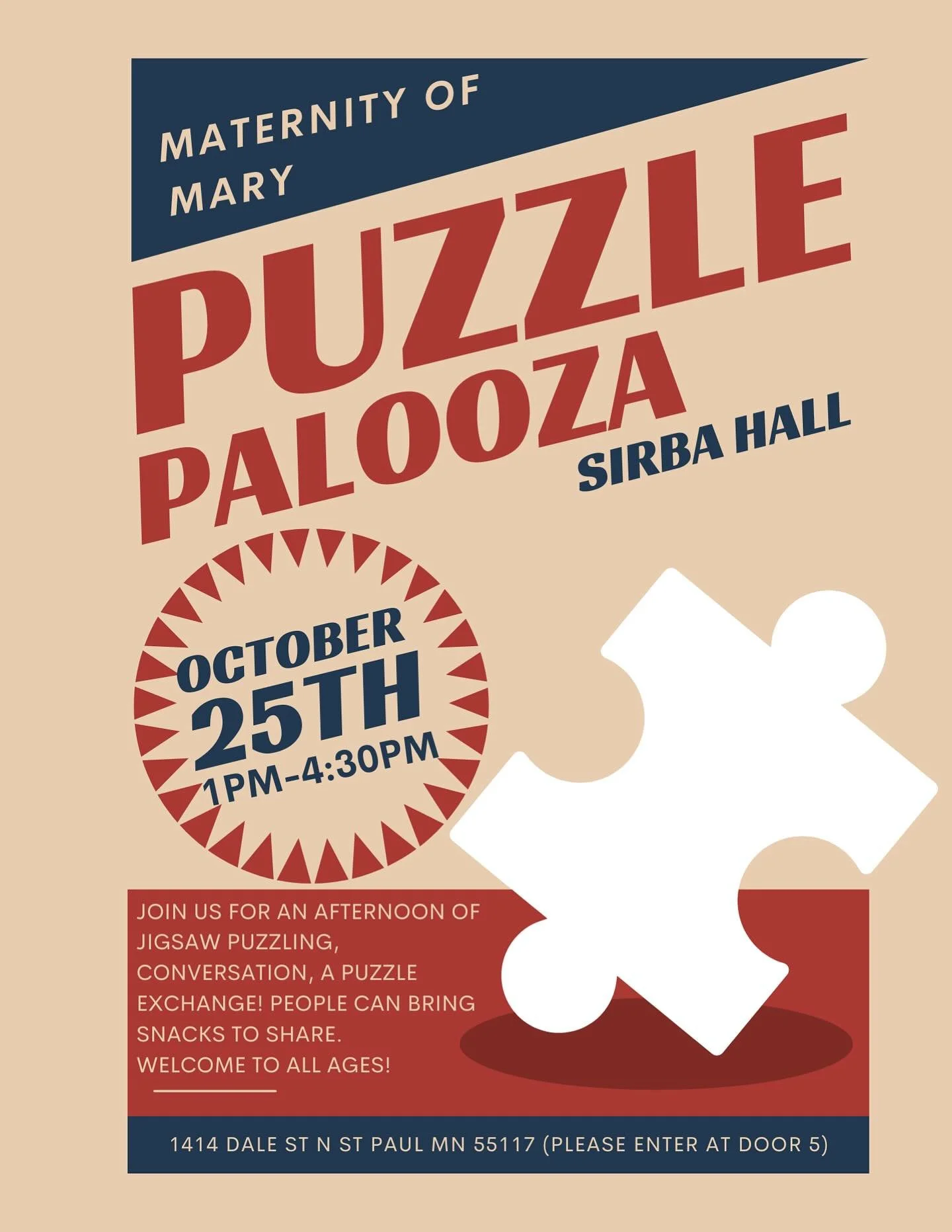 Come join us for an afternoon of puzzles and fun for all ages!!