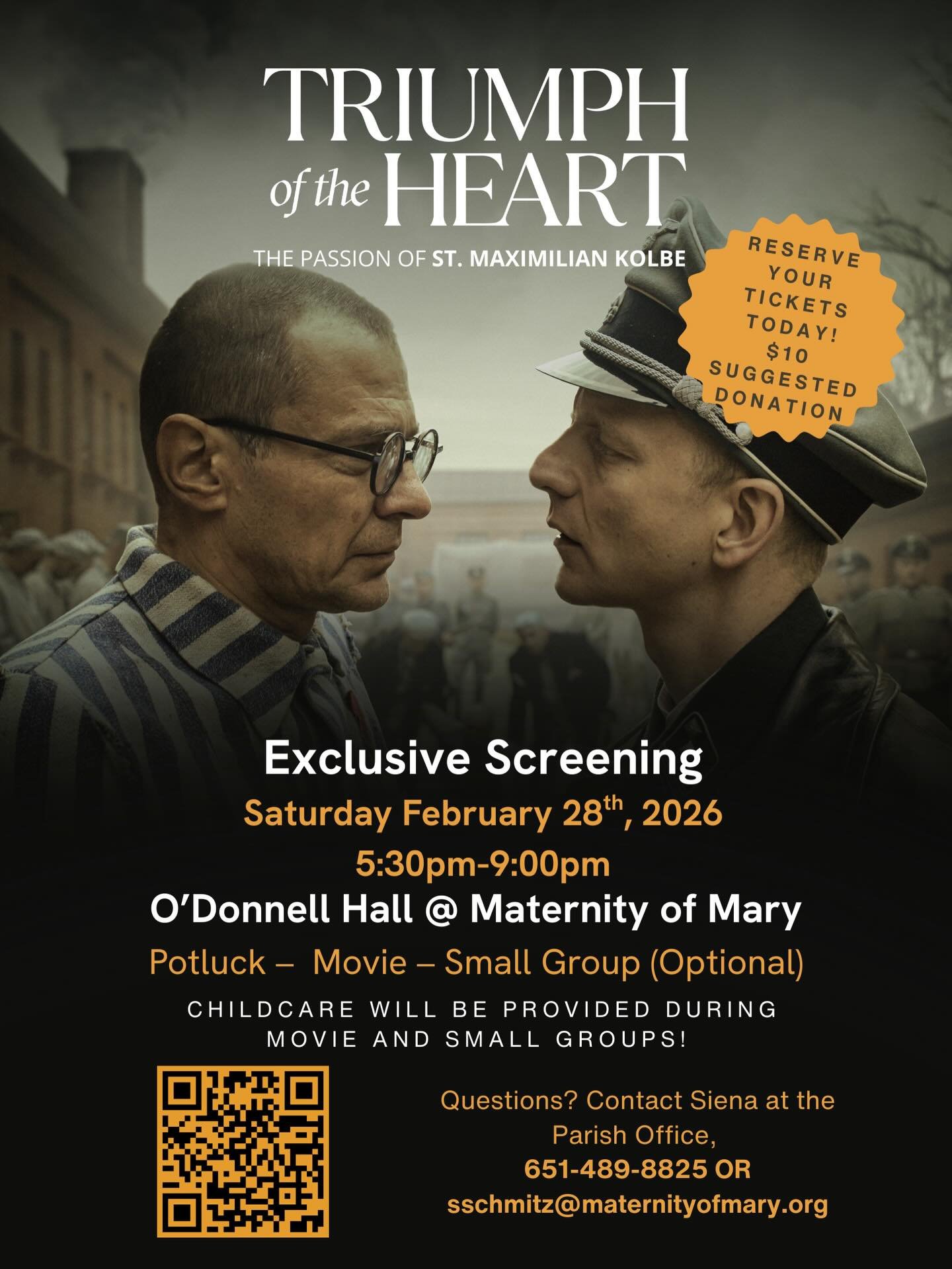 Exclusive Film Screening:&nbsp;Triumph of the Heart
Holy Childhood and Maternity of Mary are thrilled to host a&nbsp;special screening of&nbsp;Triumph of the Heart&nbsp;&ndash; the moving true story of&nbsp;St. Maximilian Kolbe, the Franciscan priest