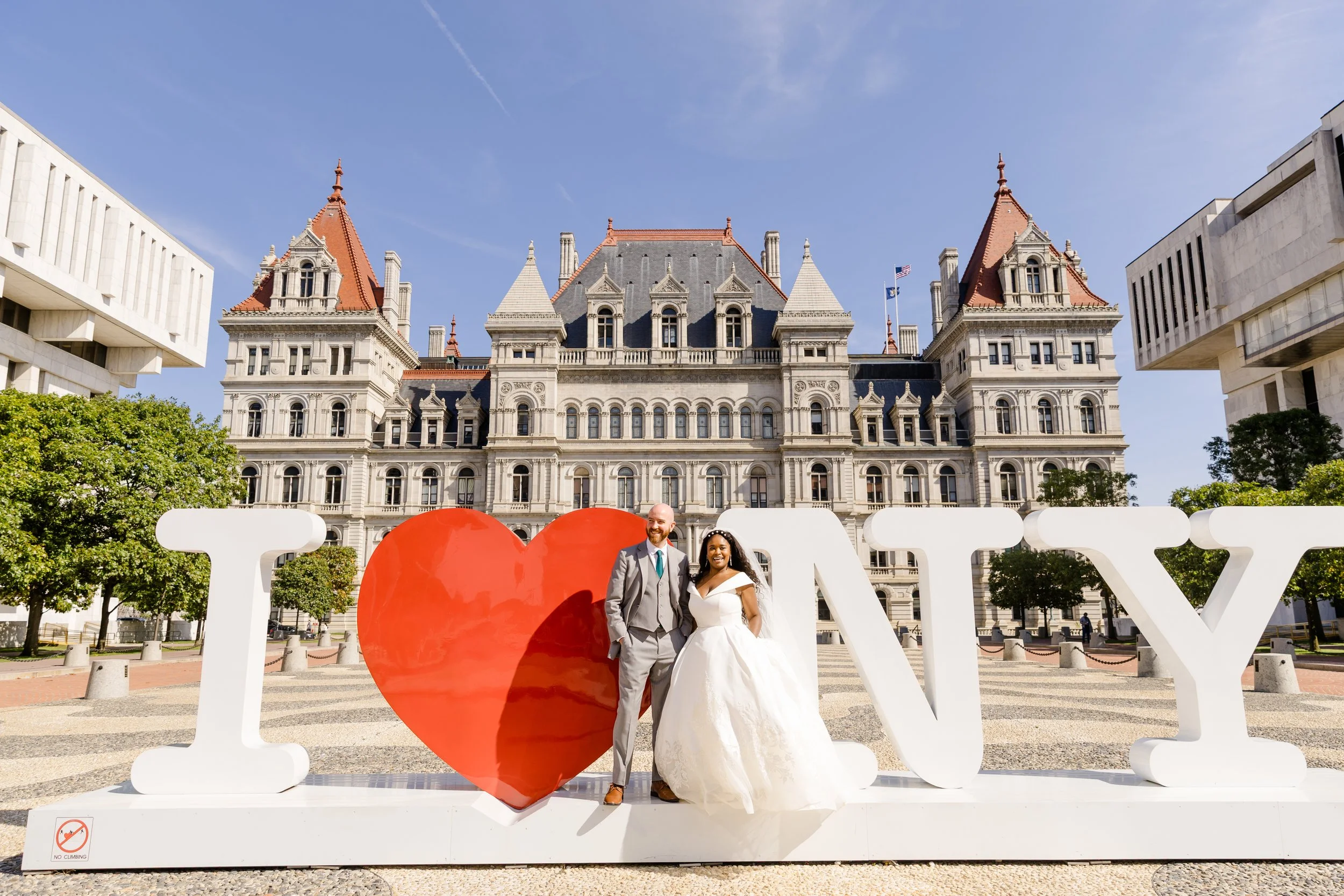 Wedding portraits at Empire State Plaza in Albany NY