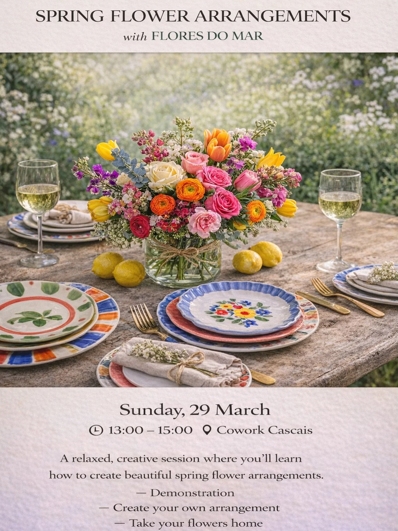 🌸 Join us this Sunday for a beautiful Spring day in Cascais 🌸

We&rsquo;re so excited to be part of the Spring Easter Edit at Cowork Cascais &mdash; a full day of wellness, creativity, and connection 💛

Throughout the day you can enjoy:
✨ Yoga &am