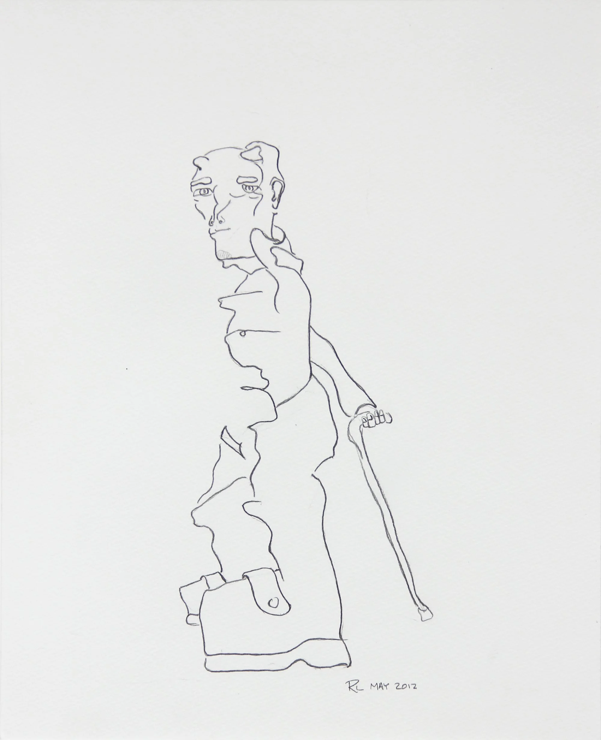 Man Walking with Cane, 2012